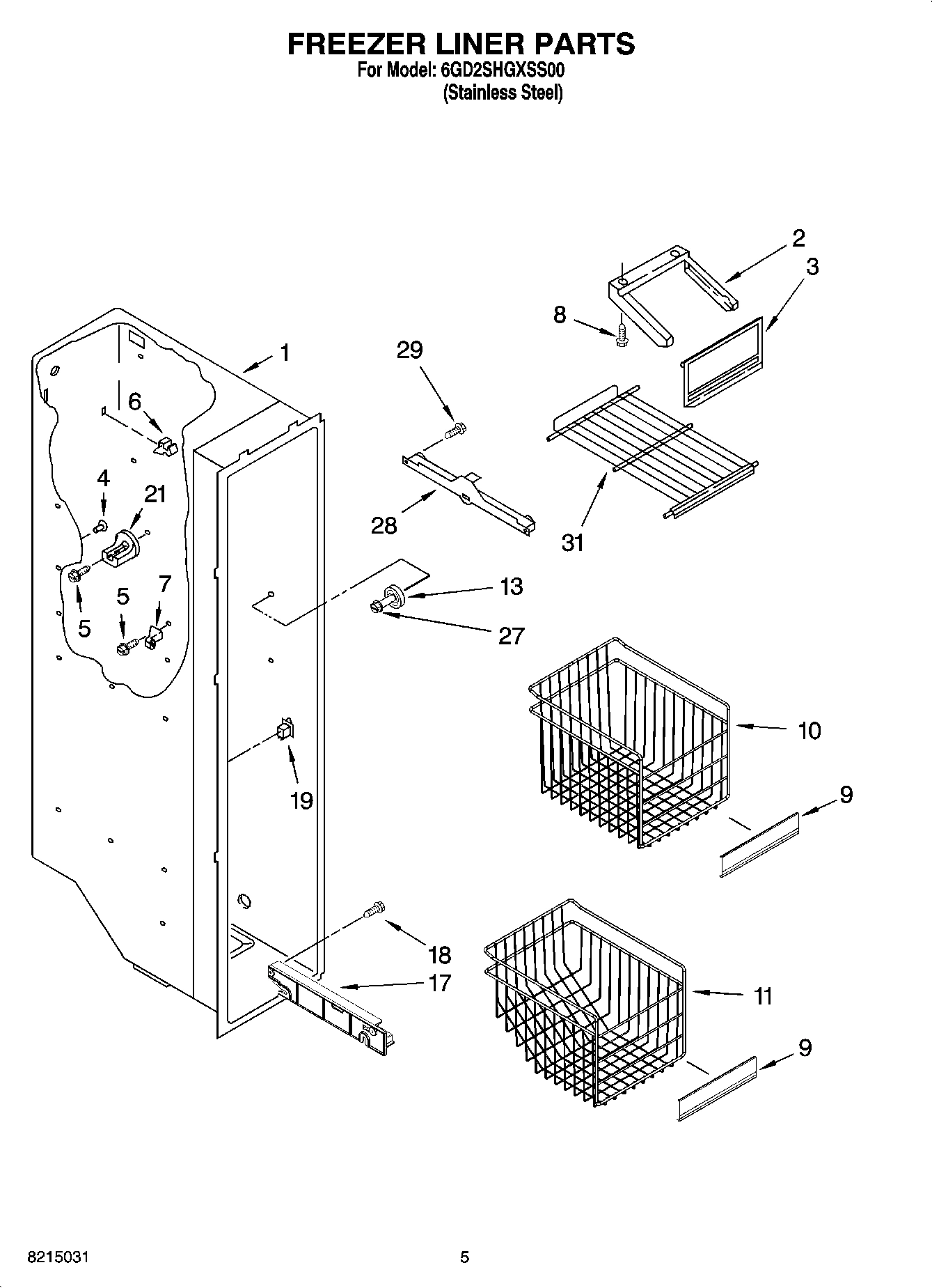 04 - FREEZER LINER PARTS