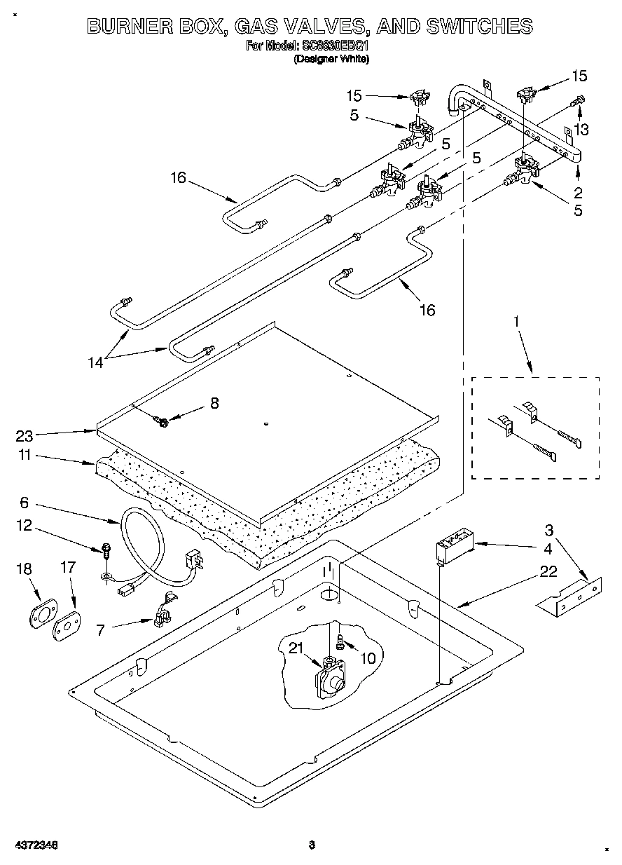 02 - BURNER BOX, GAS VALVES, AND SWITCHES
