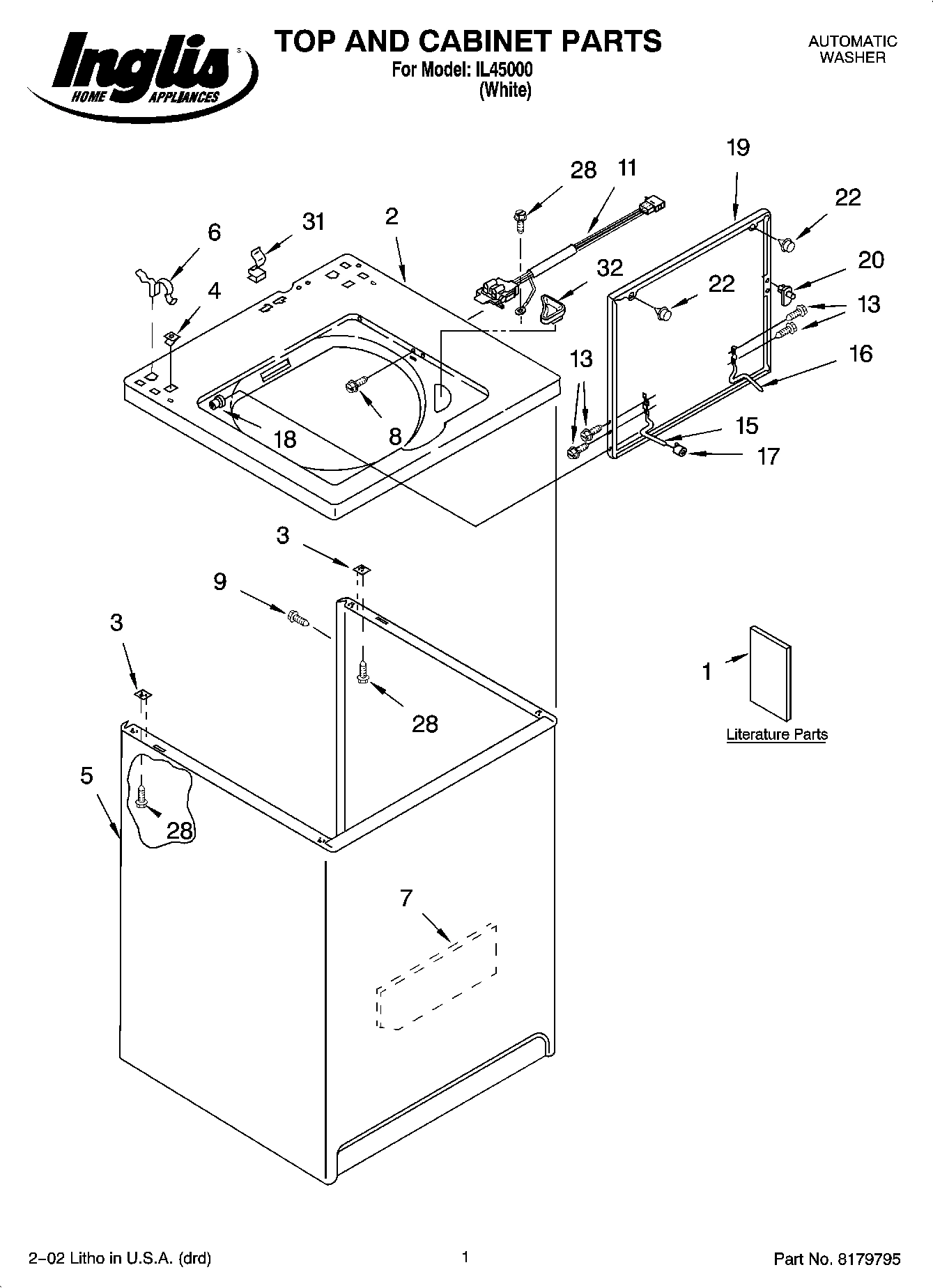 01 - TOP AND CABINET PARTS
