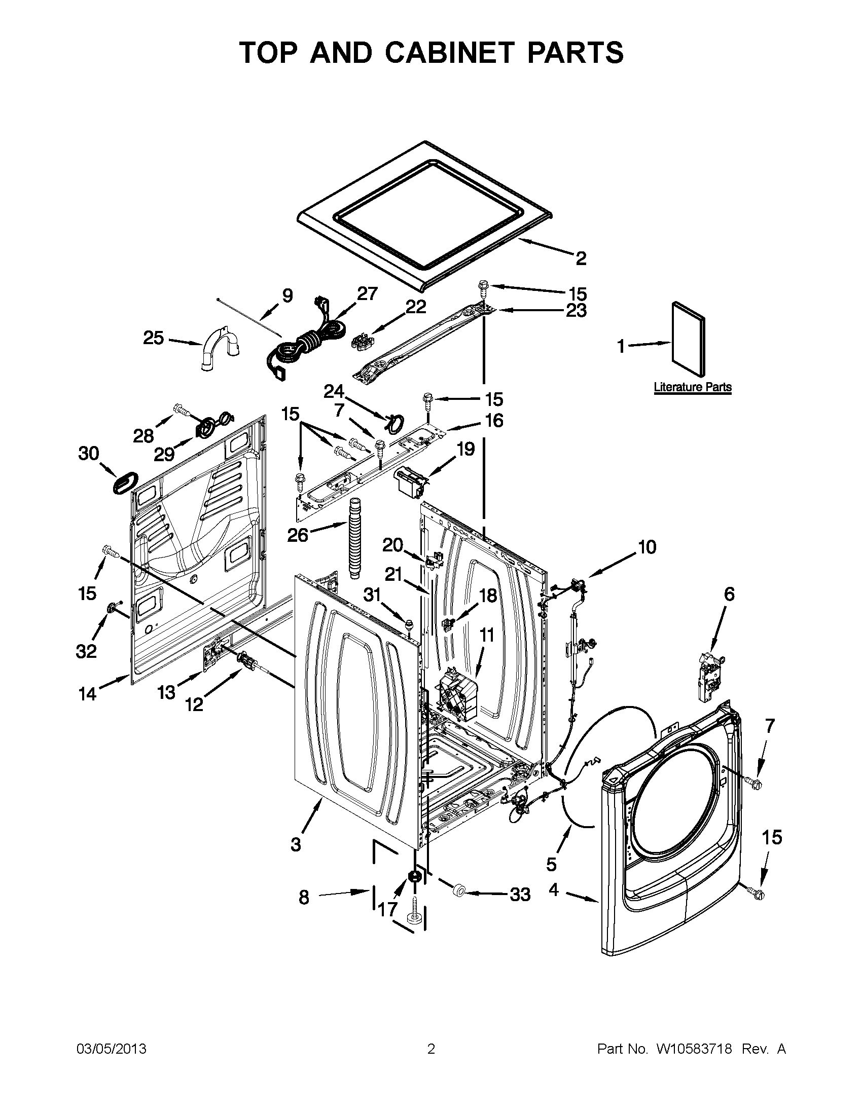 01 - TOP AND CABINET PARTS