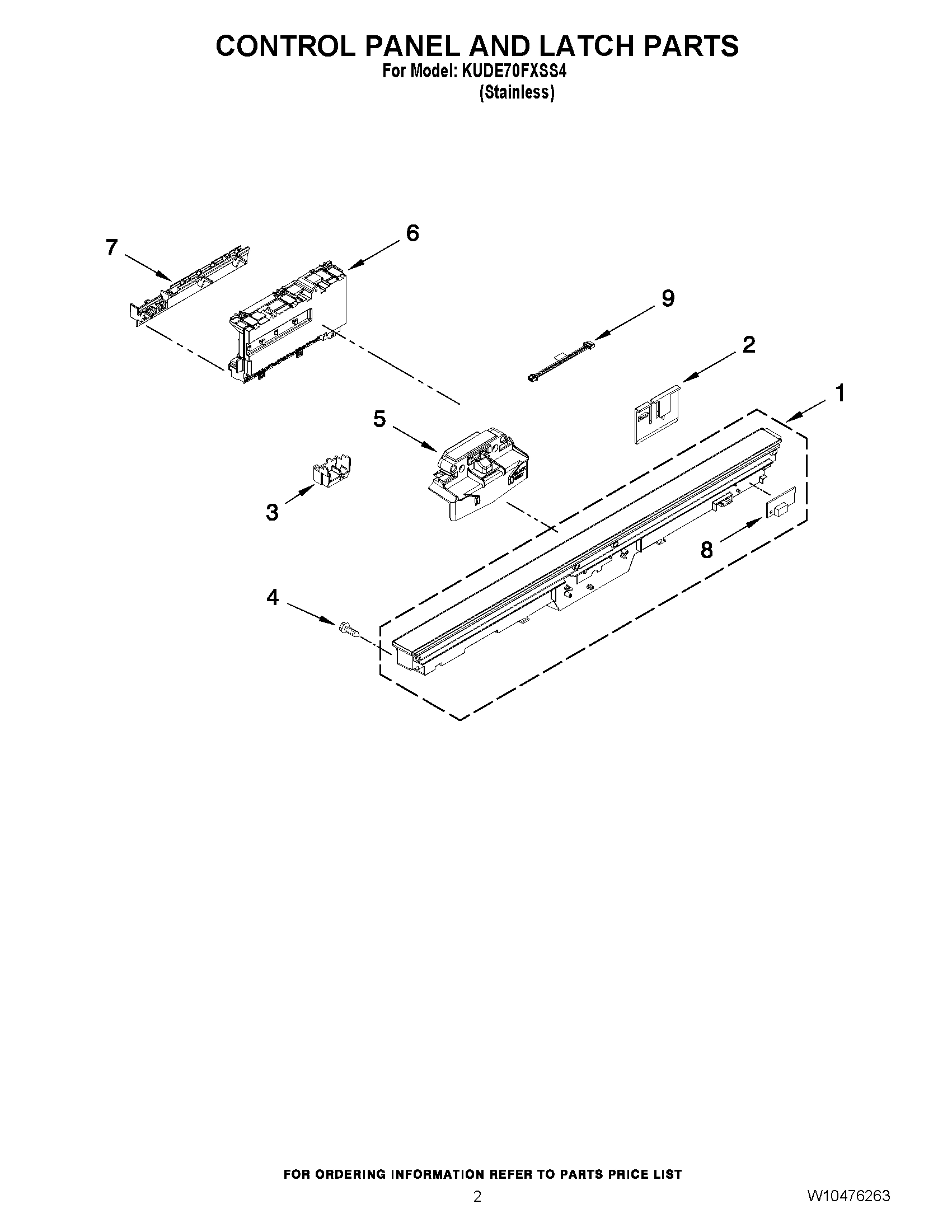 02 - CONTROL PANEL AND LATCH PARTS