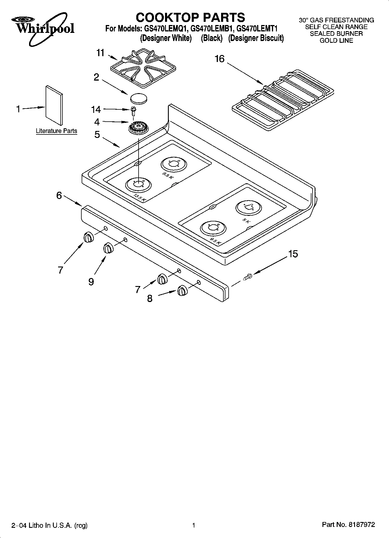 01 - COOKTOP PARTS