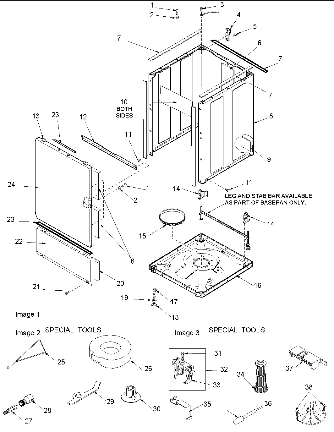 02 - BASE, CABINET, FRONT AND SPECIAL TOOLS