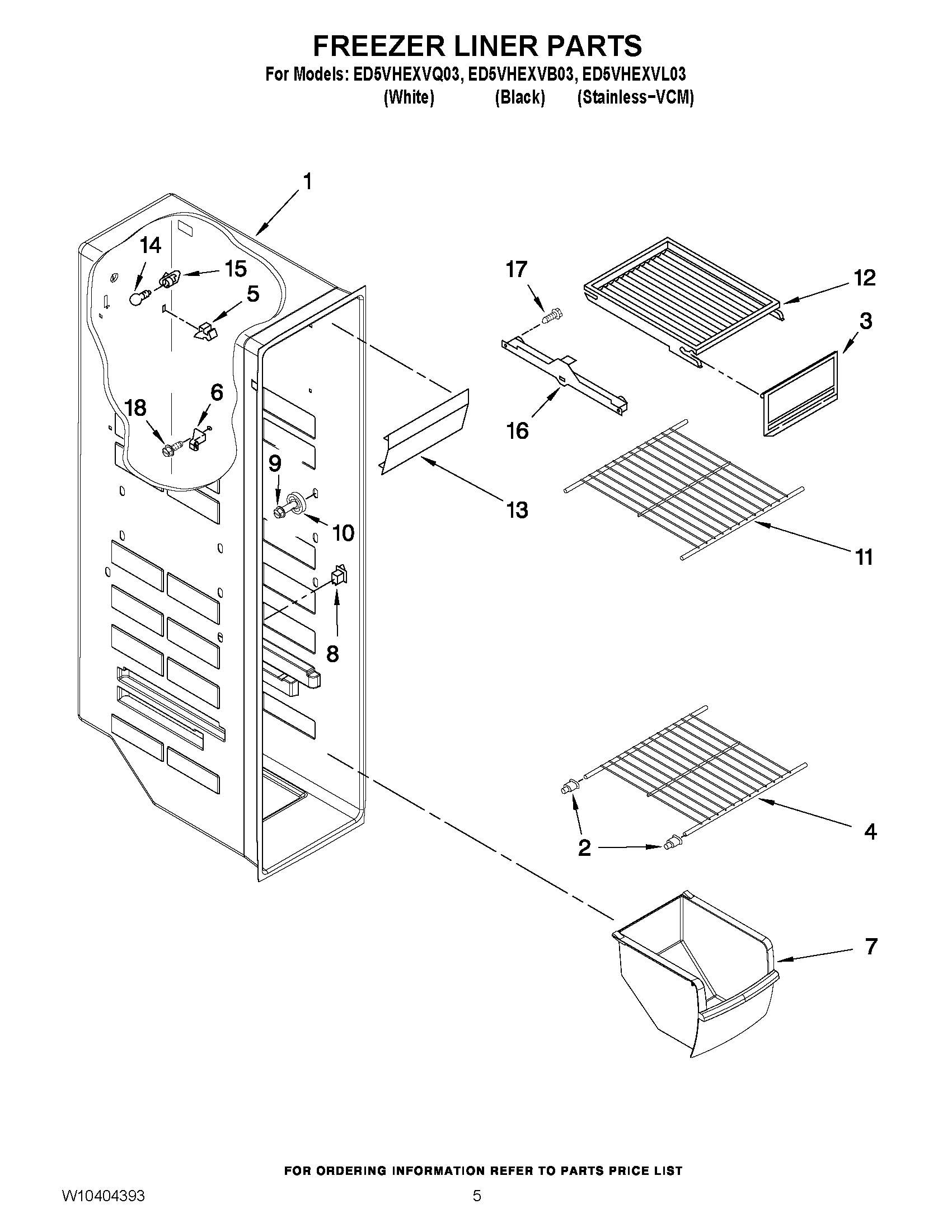 04 - FREEZER LINER PARTS