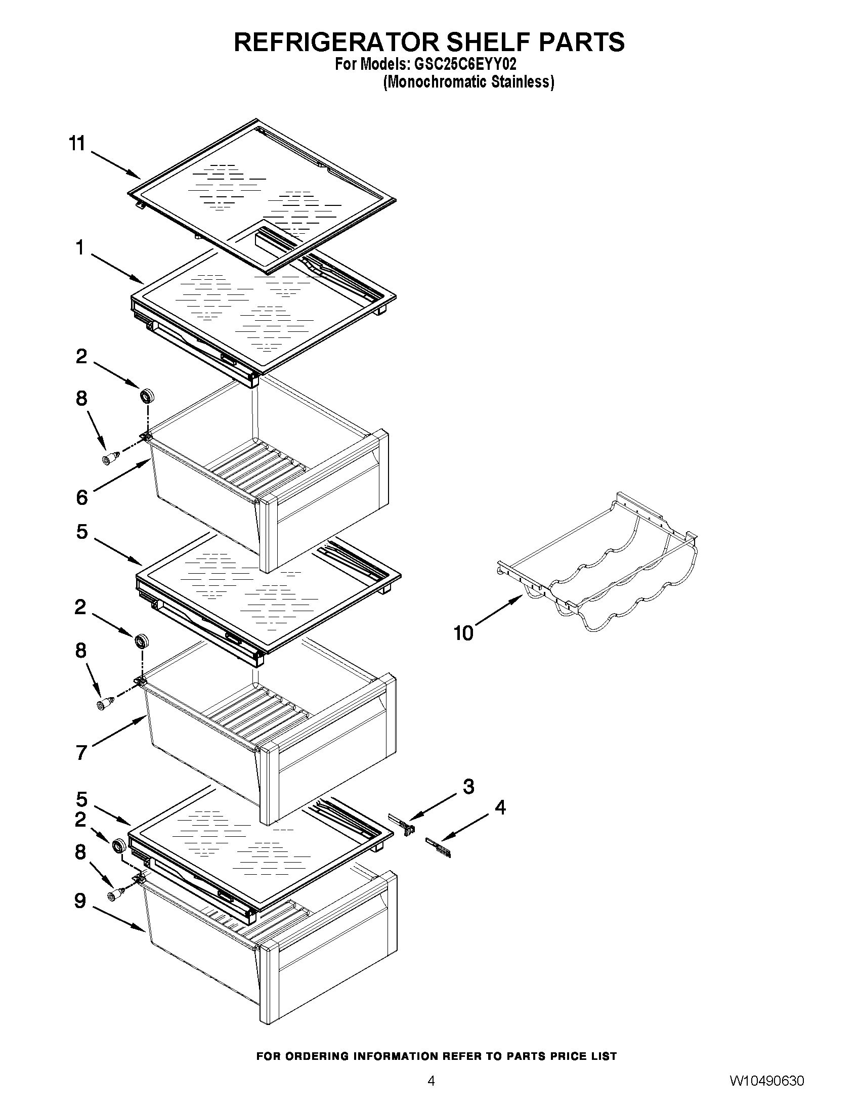 03 - REFRIGERATOR SHELF PARTS