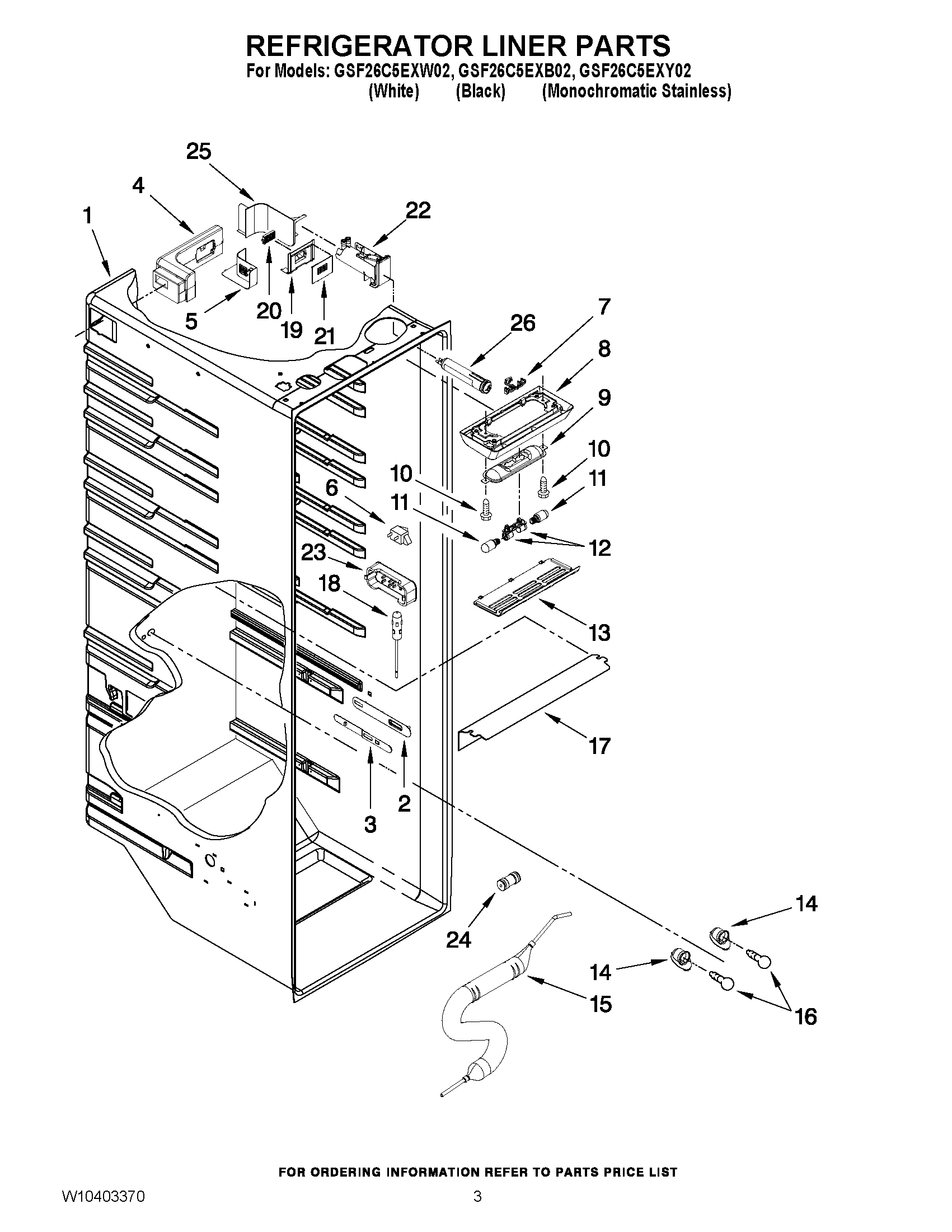 02 - REFRIGERATOR LINER PARTS