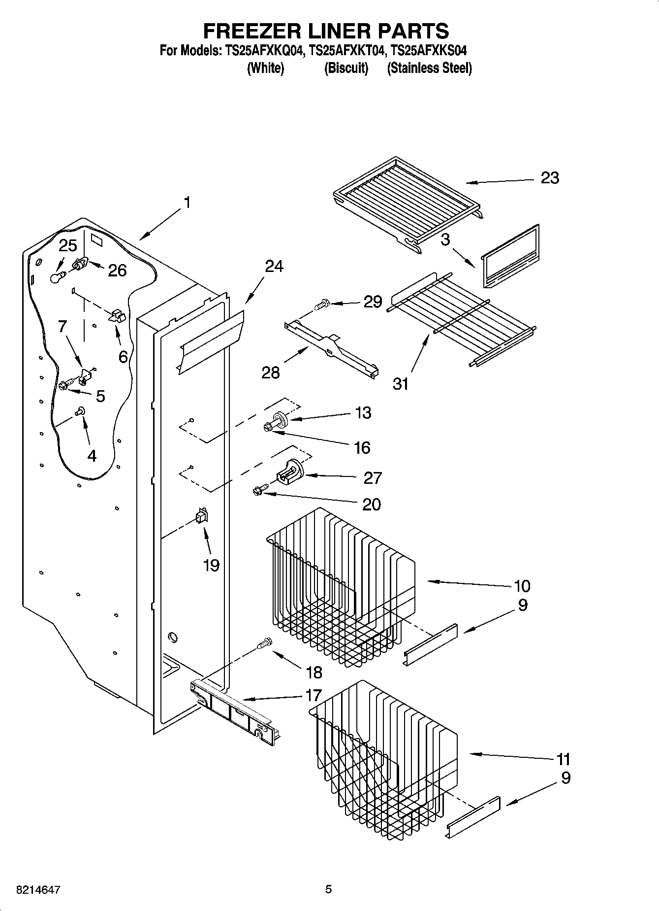04 - FREEZER LINER PARTS
