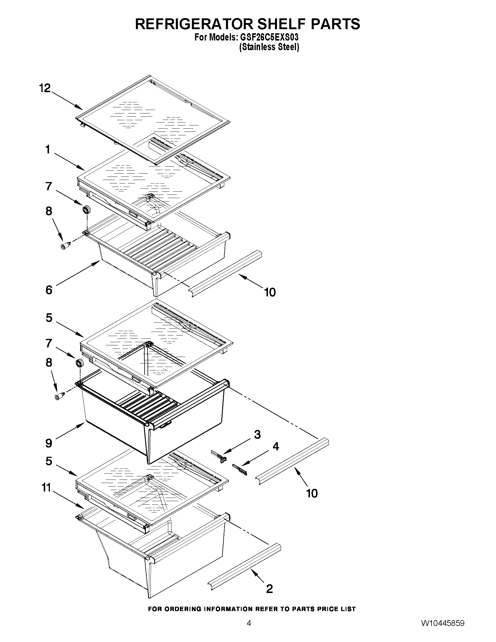 03 - REFRIGERATOR SHELF PARTS