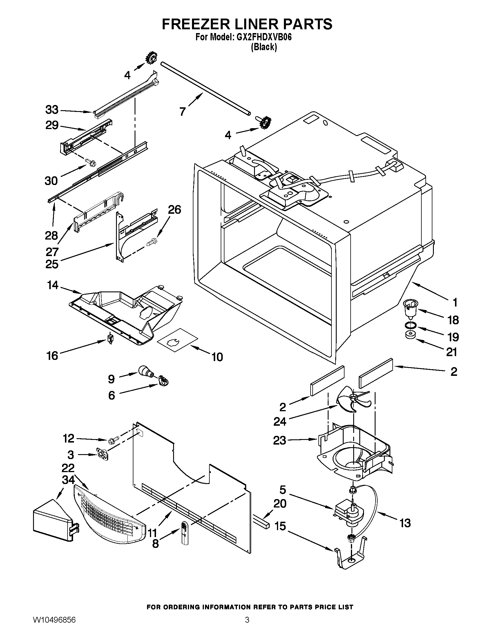 02 - FREEZER LINER PARTS