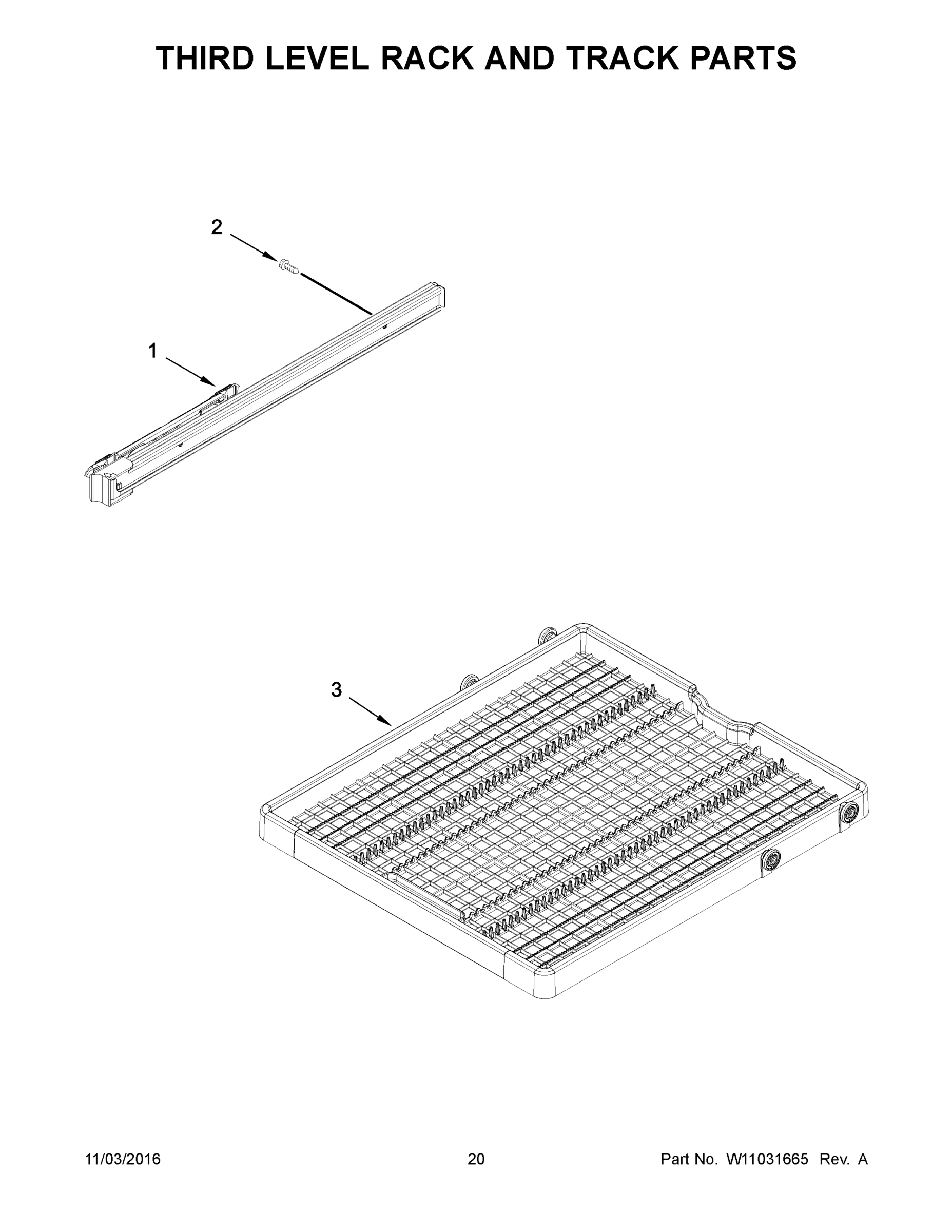 11 - THIRD LEVEL RACK AND TRACK PARTS