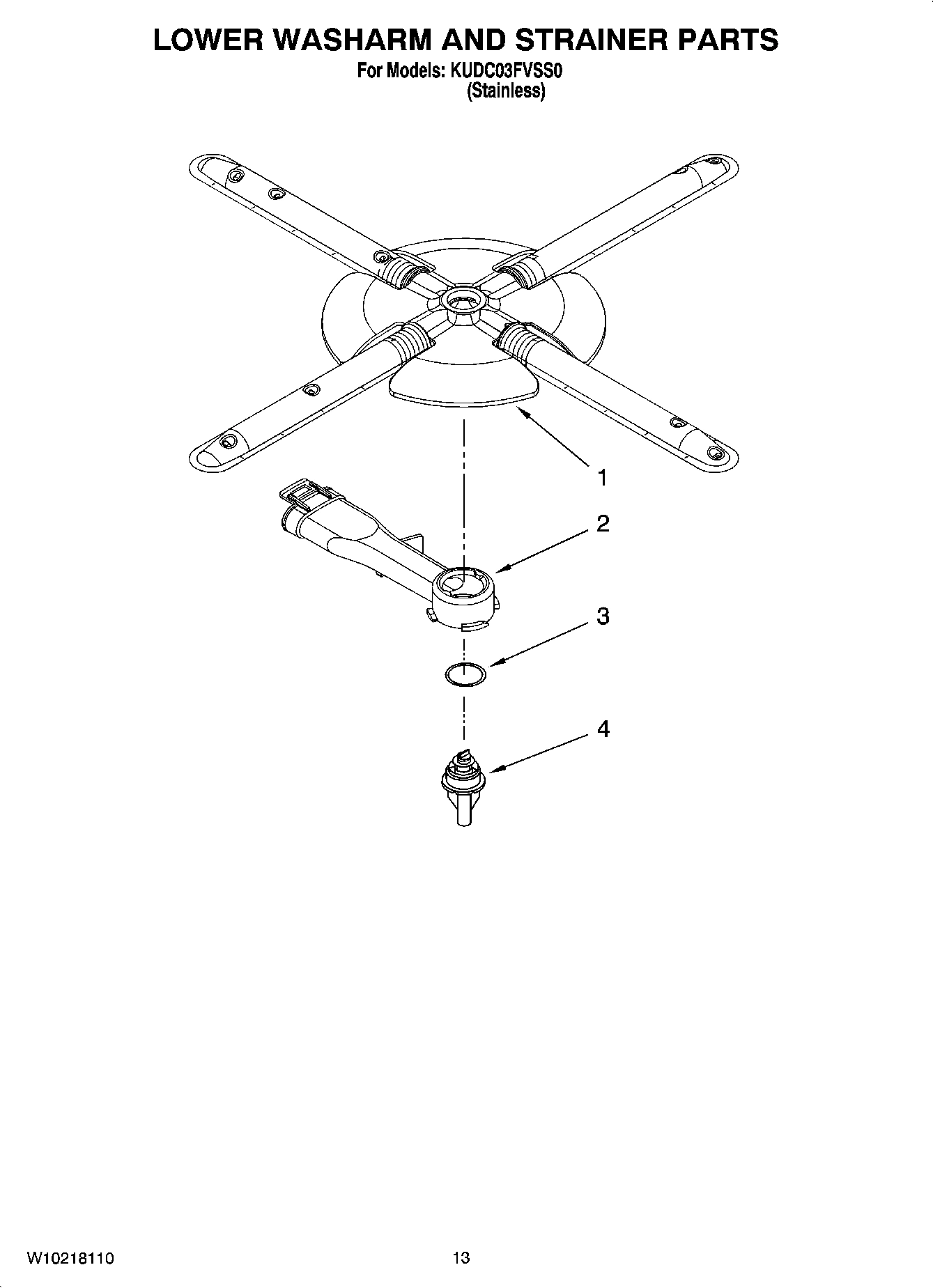11 - LOWER WASHARM AND STRAINER PARTS, OPTIONAL PARTS (NOT INCLUDED)