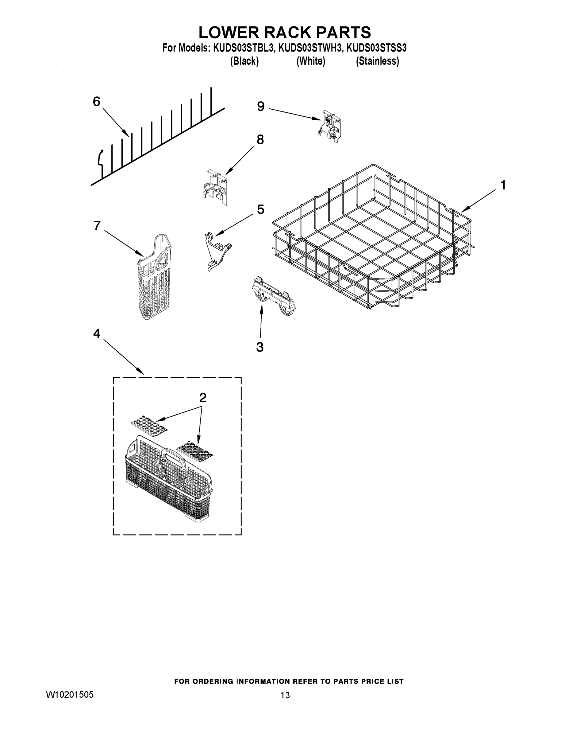 10 - LOWER RACK PARTS