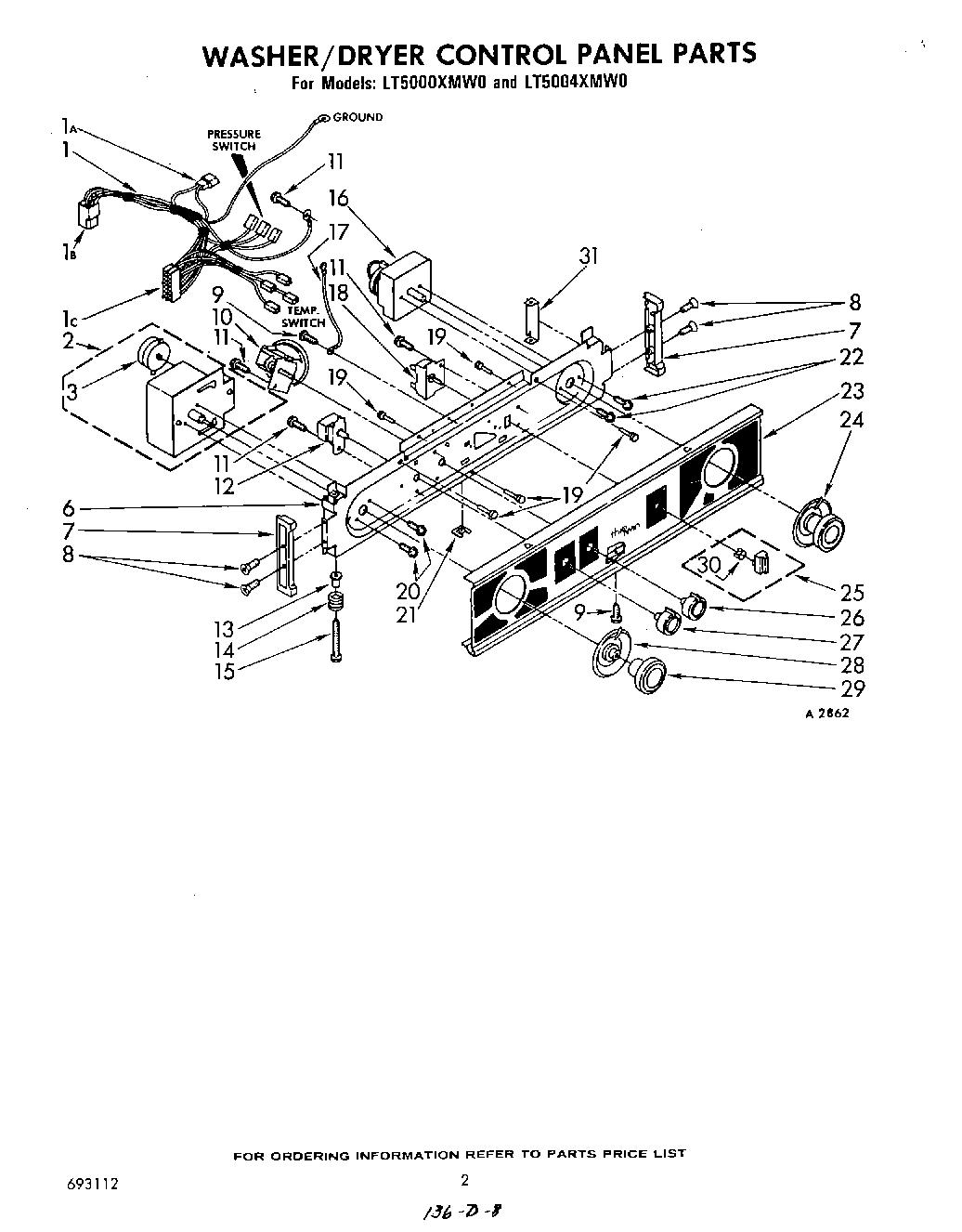 02 - WASHER/DRYER CONTROL PANEL