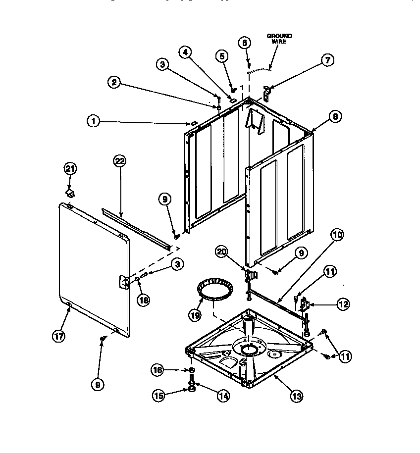 08 - FRONT PANEL, BASE ASSY AND CABINET ASSY