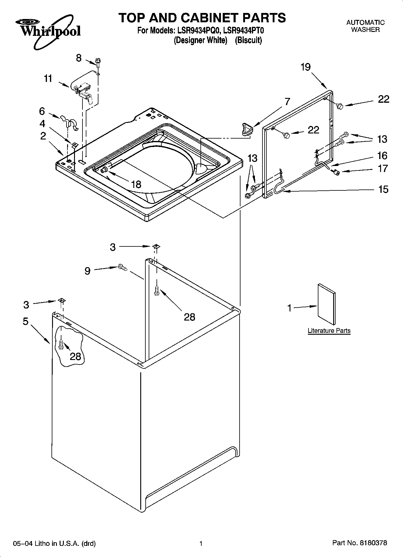 01 - TOP AND CABINET PARTS