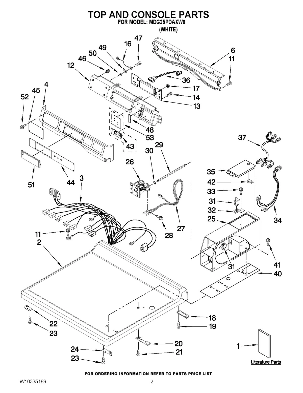 01 - TOP AND CONSOLE PARTS