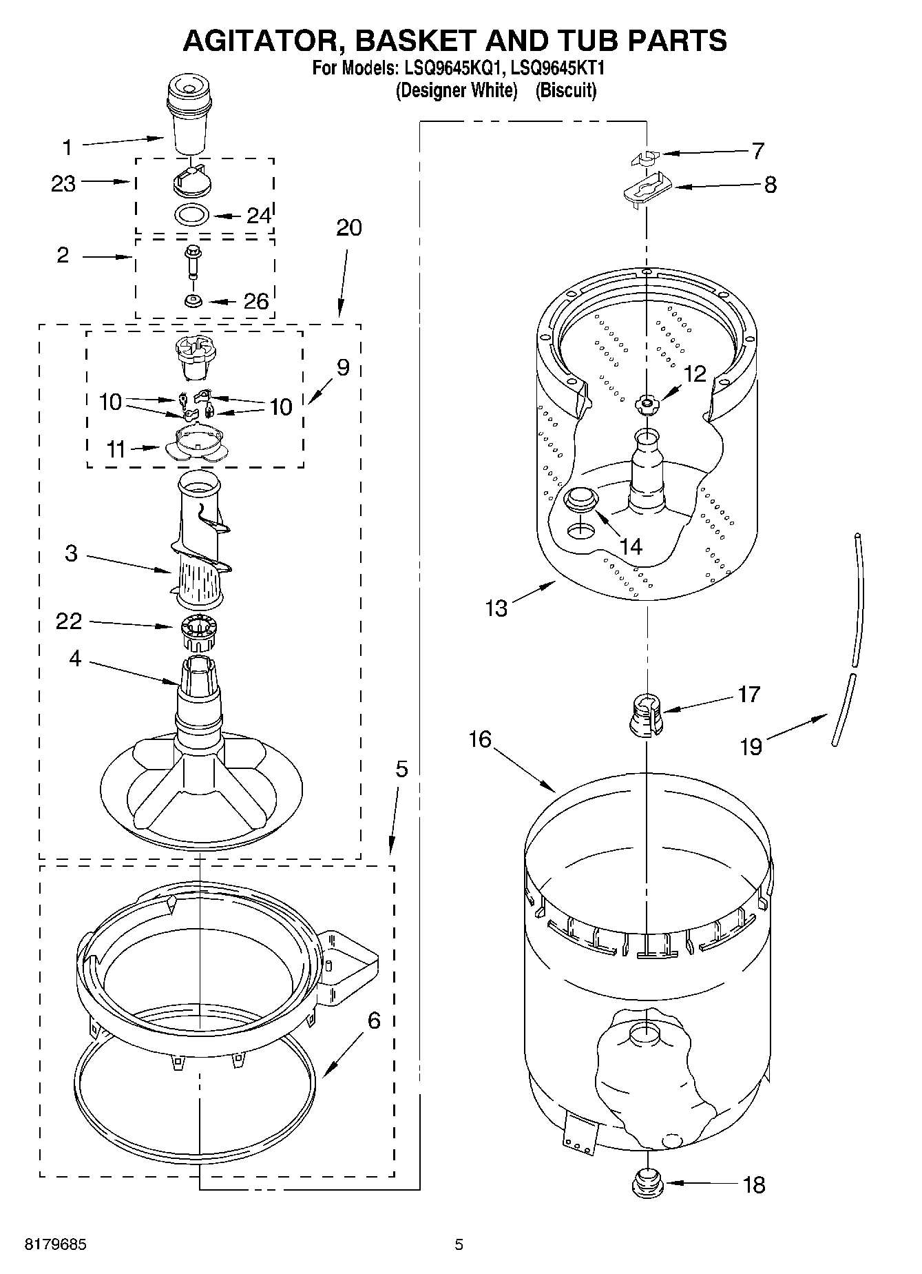 03 - AGITATOR, BASKET AND TUB