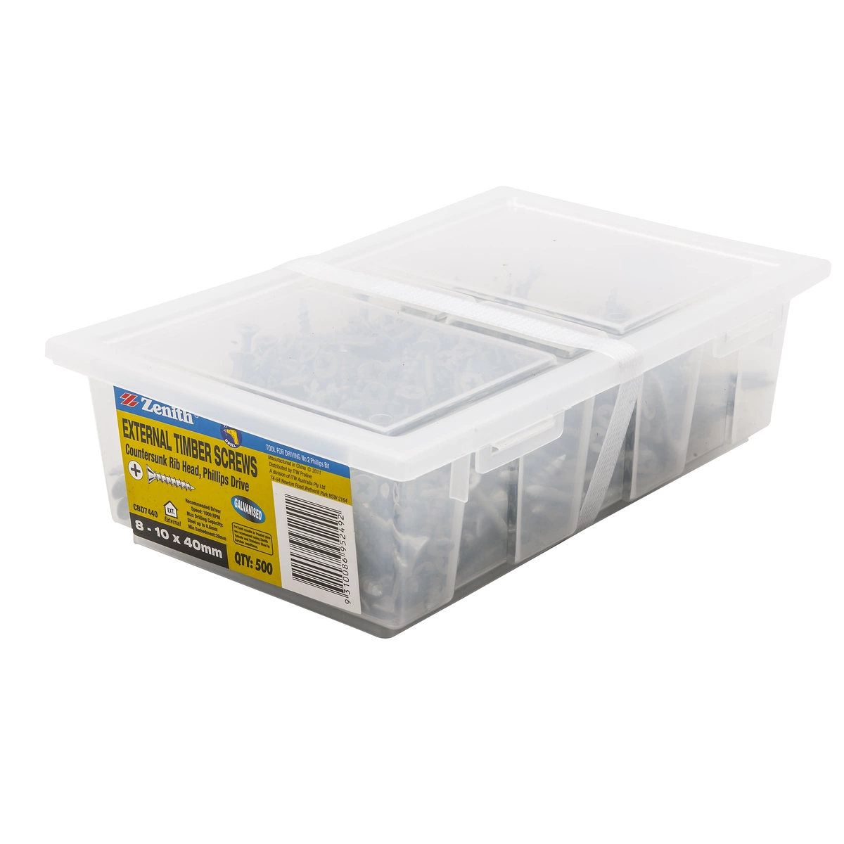 ZENITH® 8G x 40mm Galvanised Timber Screws (Phillips Drive) – 500 Pack