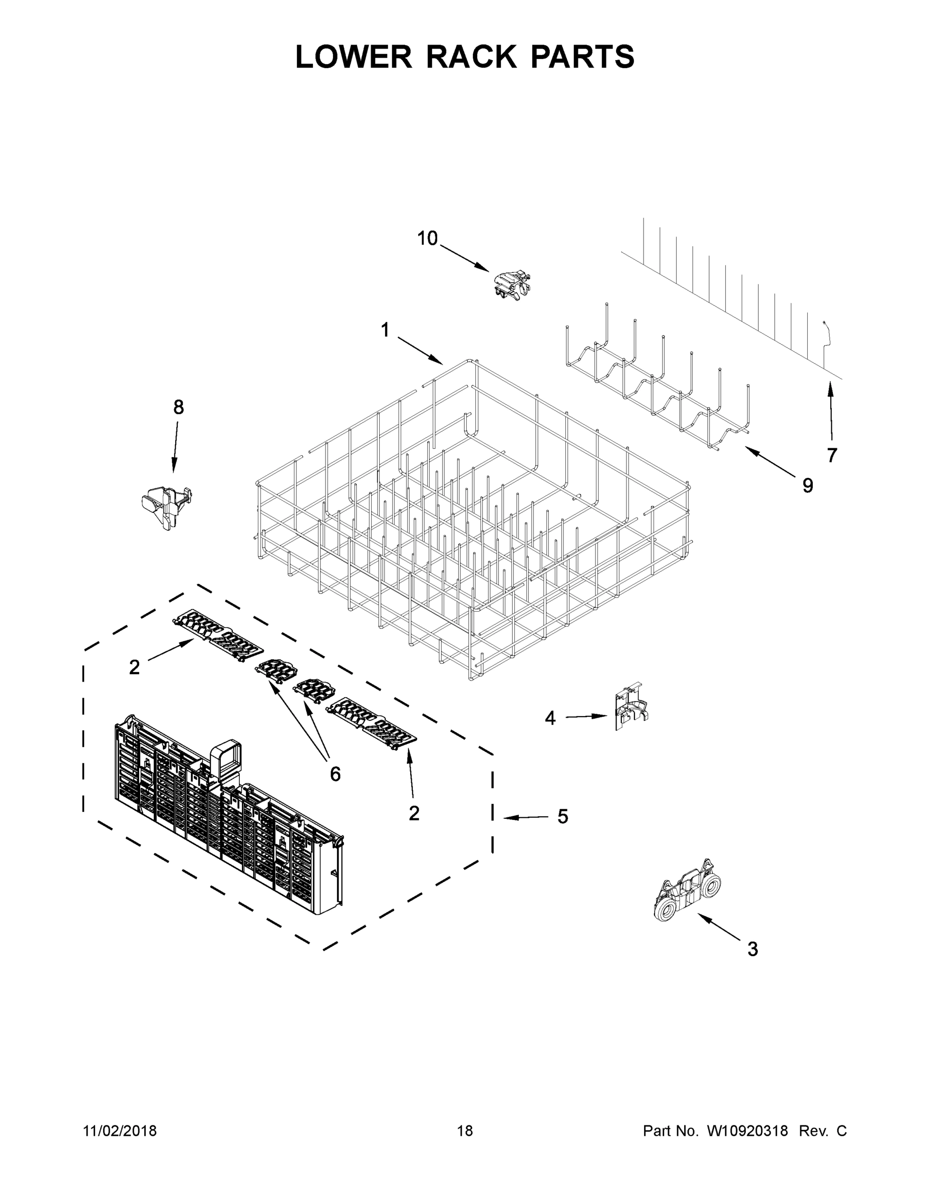10 - LOWER RACK PARTS
