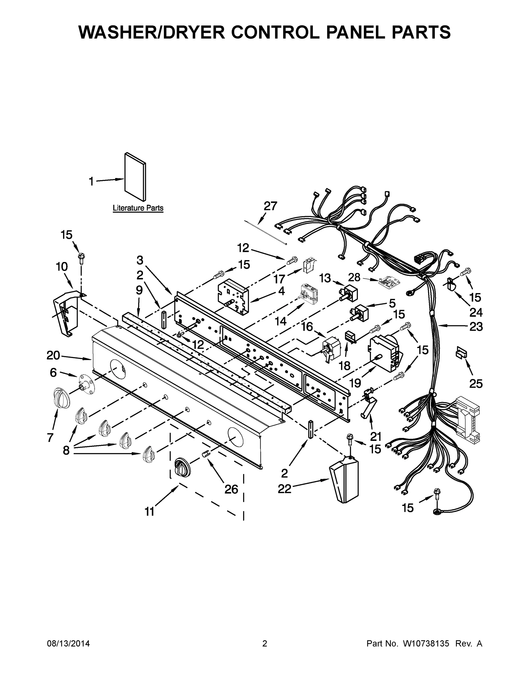 02 - WASHER/DRYER CONTROL PANEL PARTS