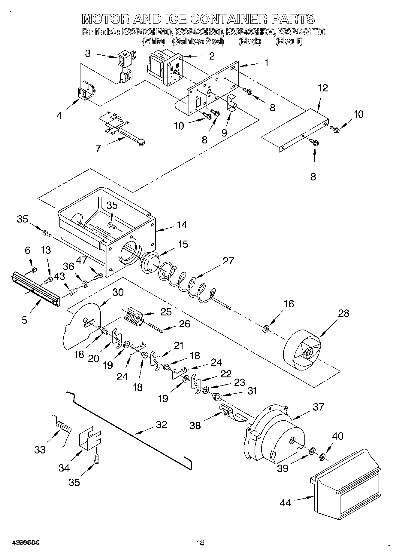 10 - MOTOR AND ICE CONTAINER