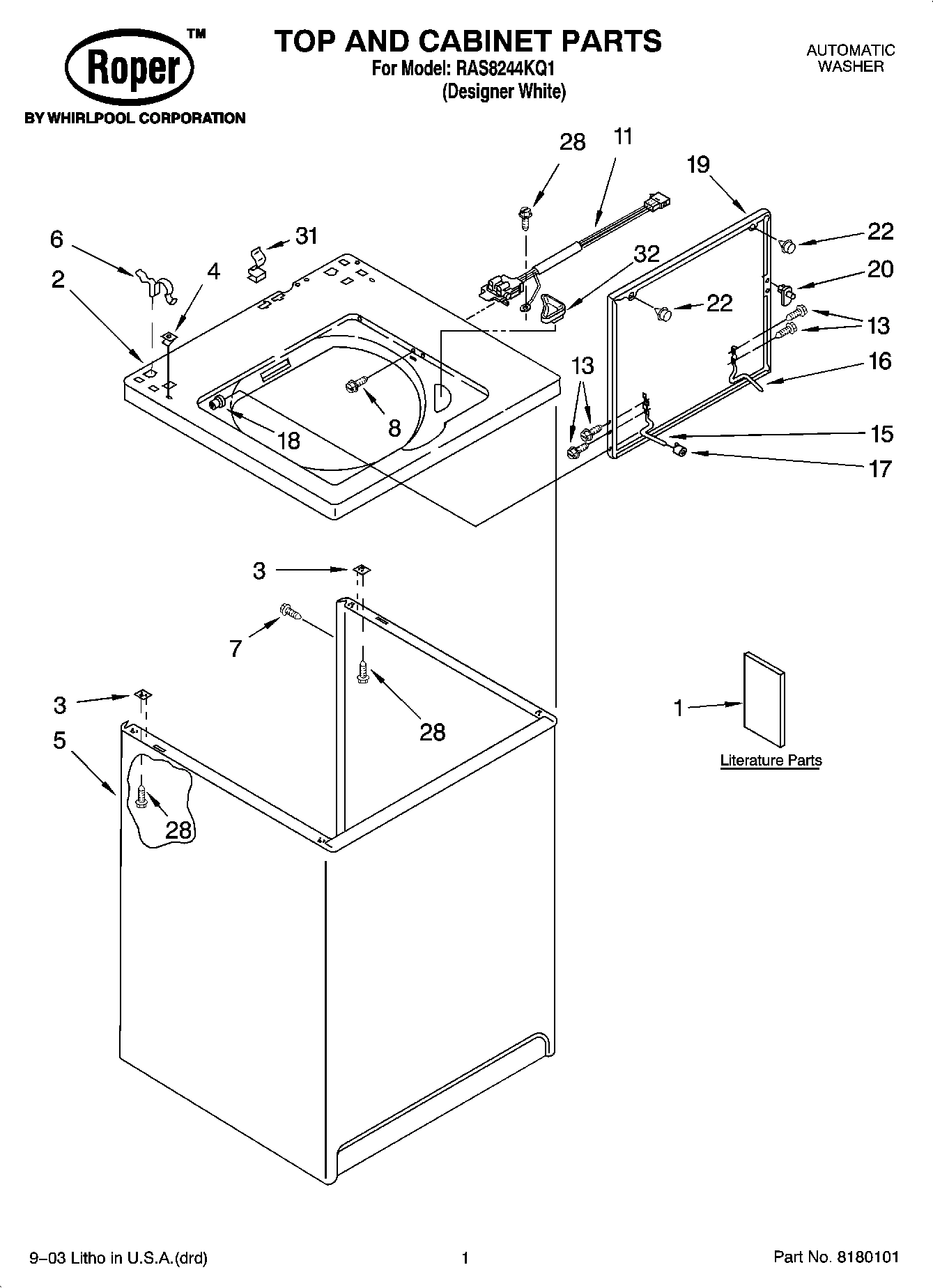 01 - TOP AND CABINET PARTS