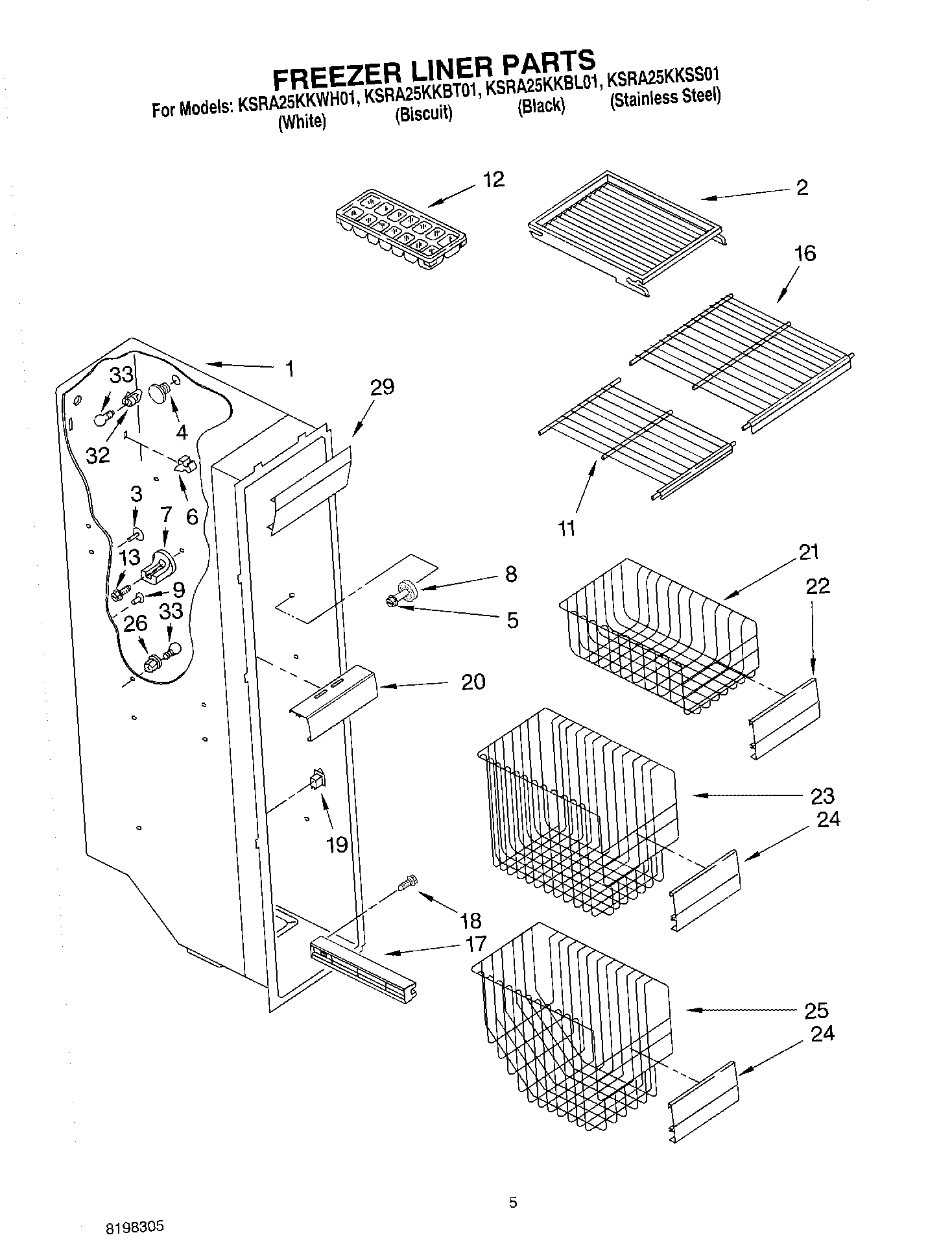 04 - FREEZER LINER PARTS