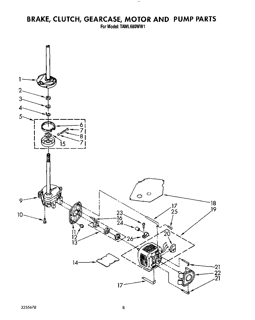 06 - BRAKE, CLUTCH, GEARCASE, MOTOR AND PUMP