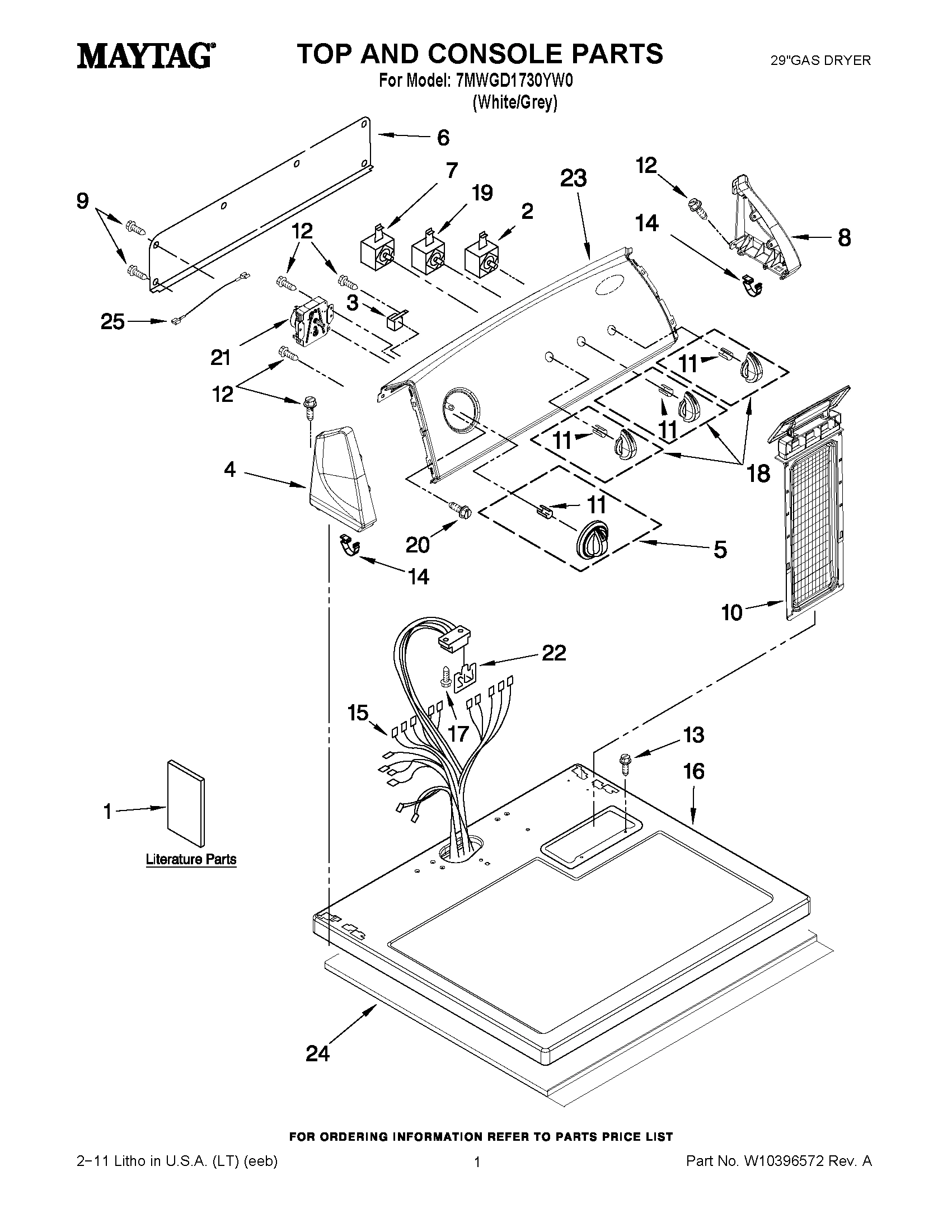01 - TOP AND CONSOLE PARTS