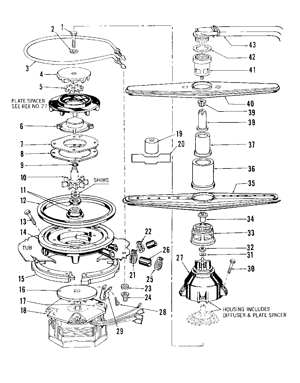 04 - MOTOR, HEATER AND SPRAY ARM