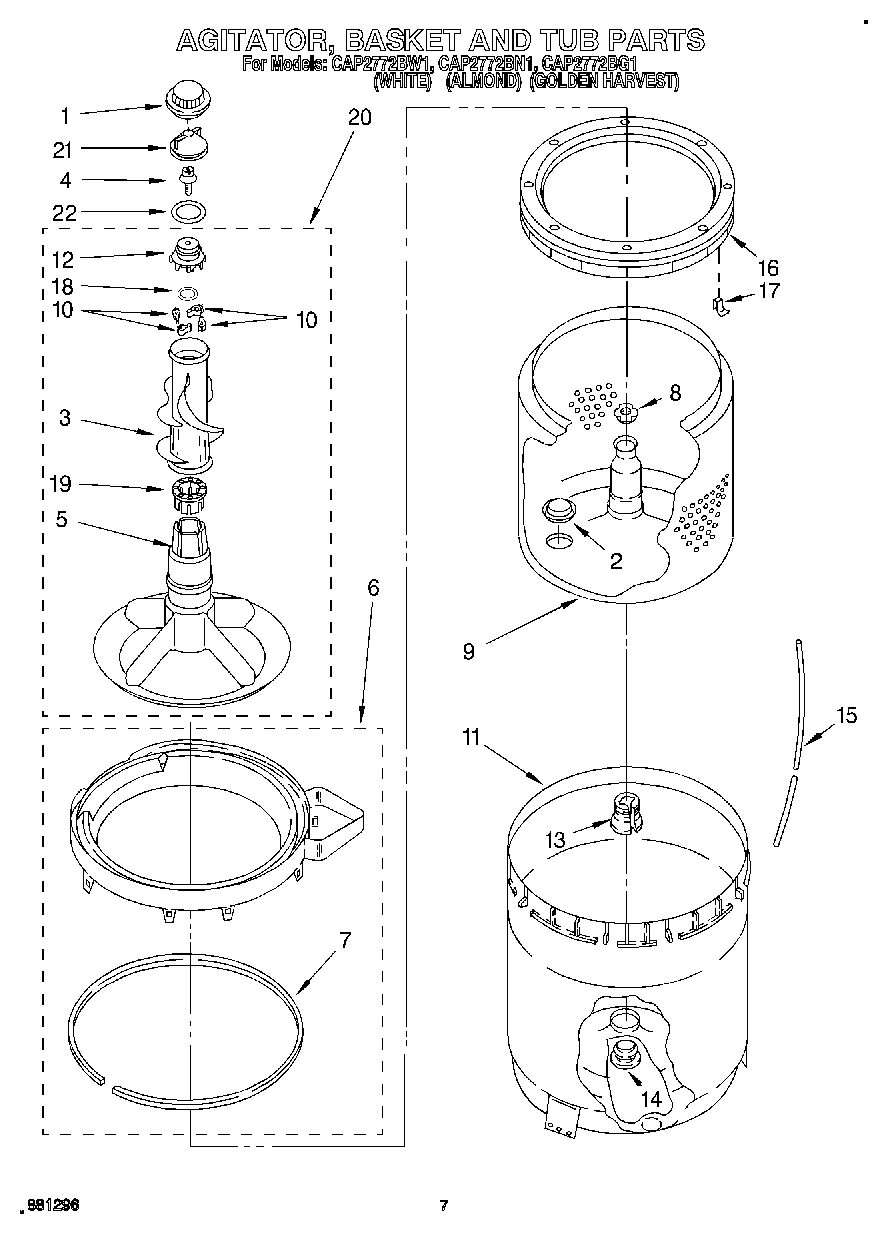 05 - AGITATOR, BASKET AND TUB