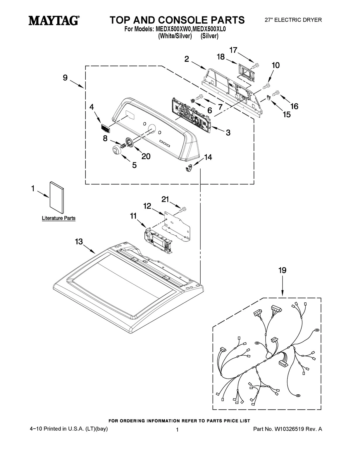 01 - TOP AND CONSOLE PARTS