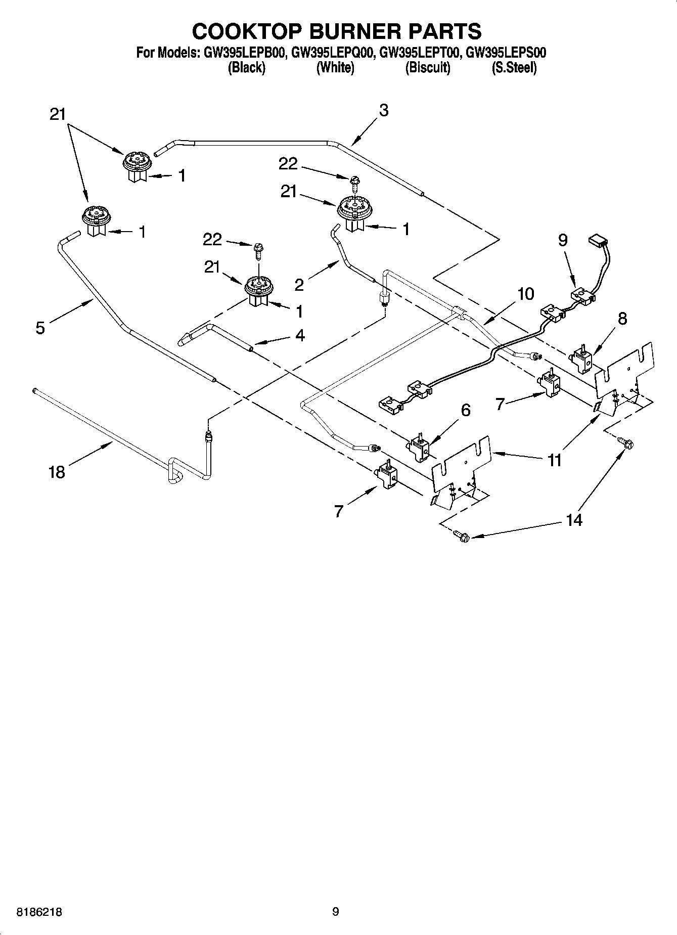 07 - COOKTOP BURNER PARTS, OPTIONAL PARTS