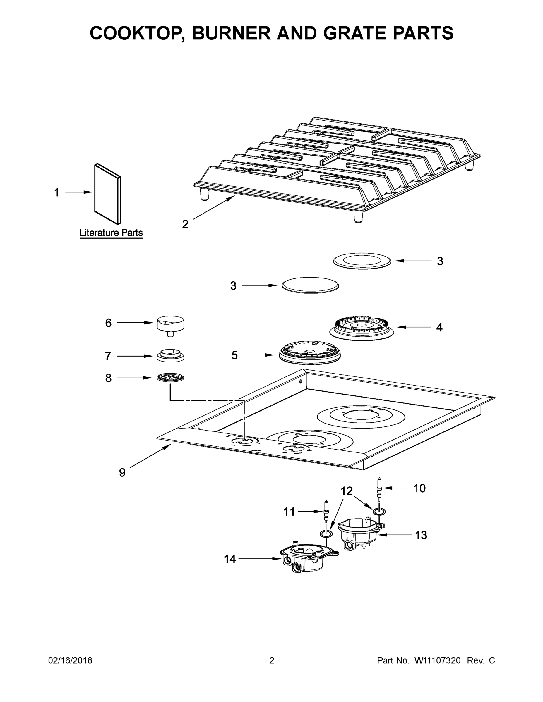 02 - COOKTOP, BURNER AND GRATE PARTS