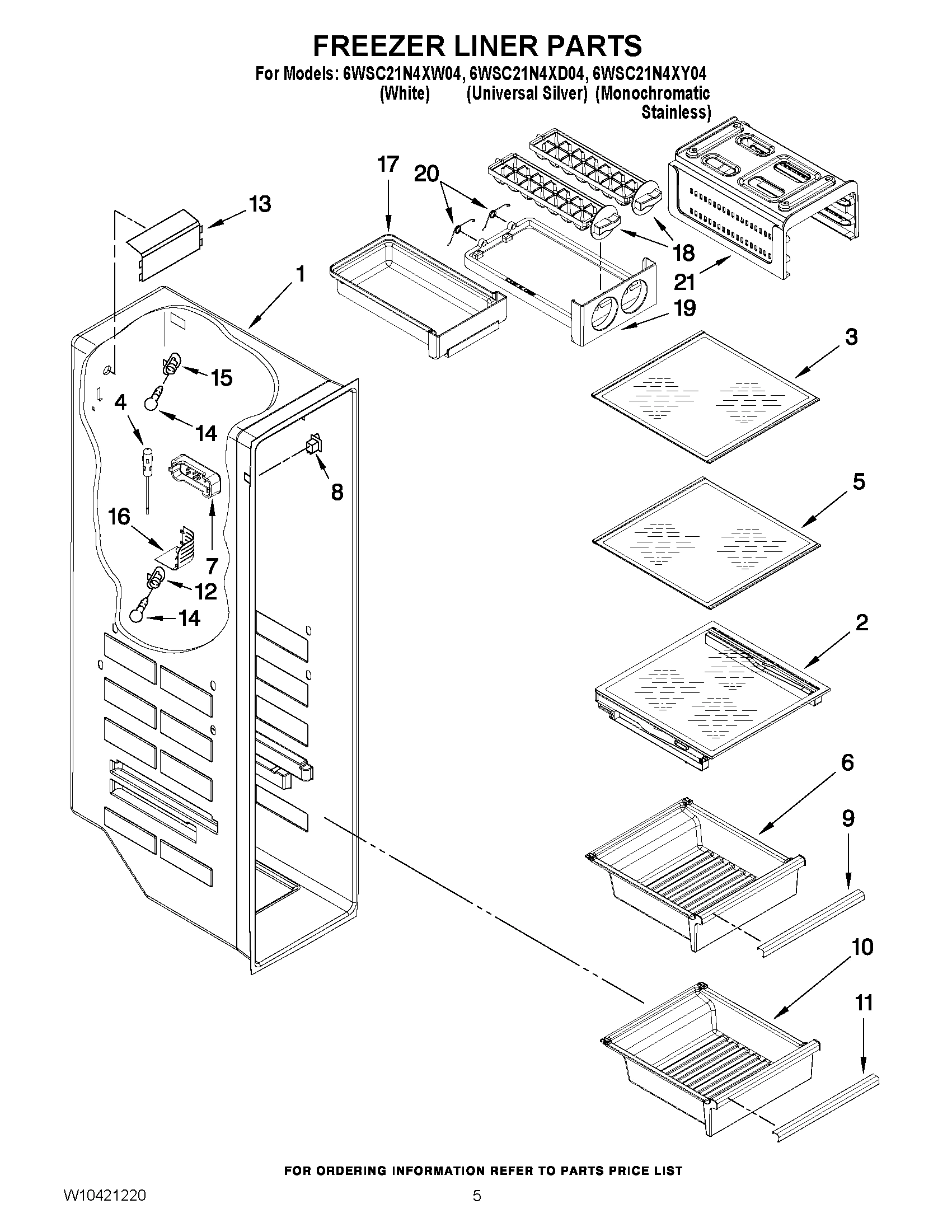 04 - FREEZER LINER PARTS