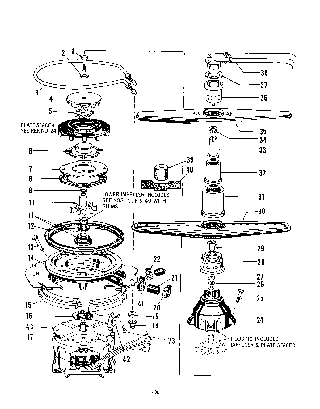 20 - MOTOR, HEATER, SPRAY ARM