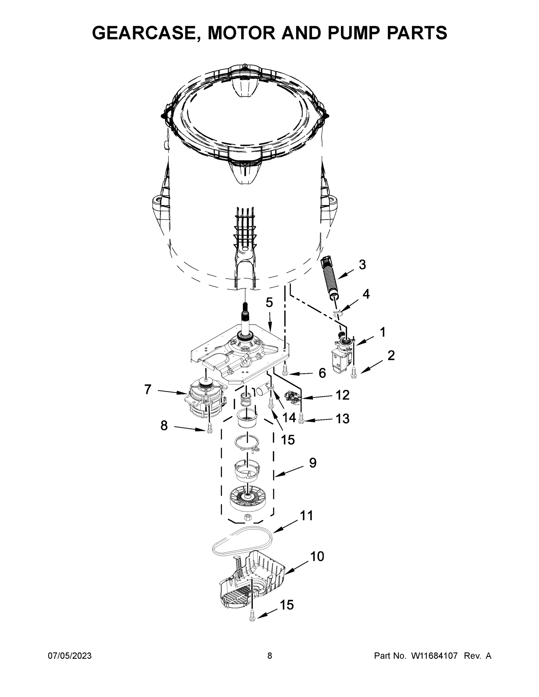 05 - GEARCASE, MOTOR AND PUMP PARTS