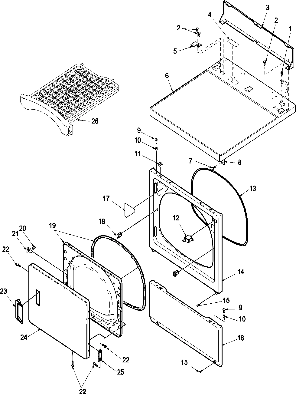 03 - DOOR AND FRONT, ACCESS, AND TOP PANELS
