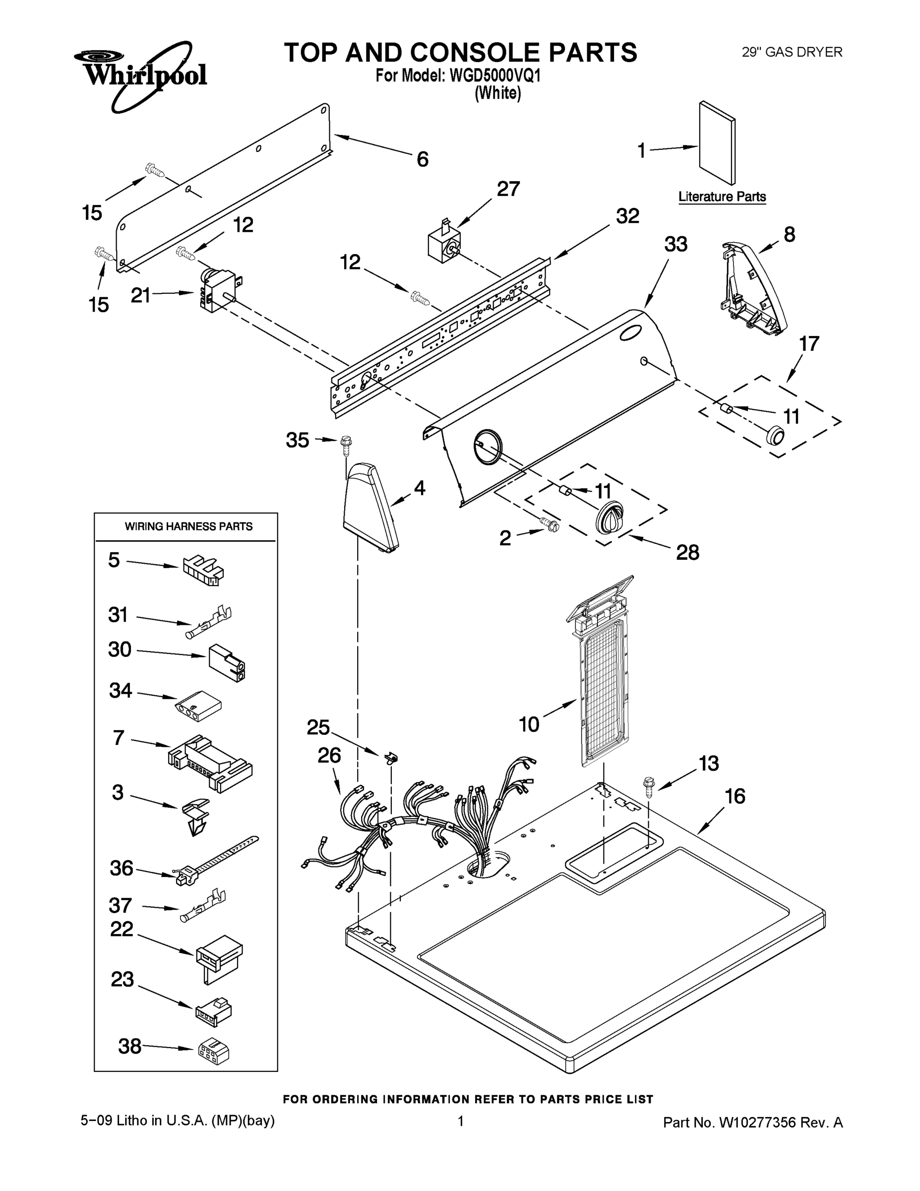 01 - TOP AND CONSOLE PARTS