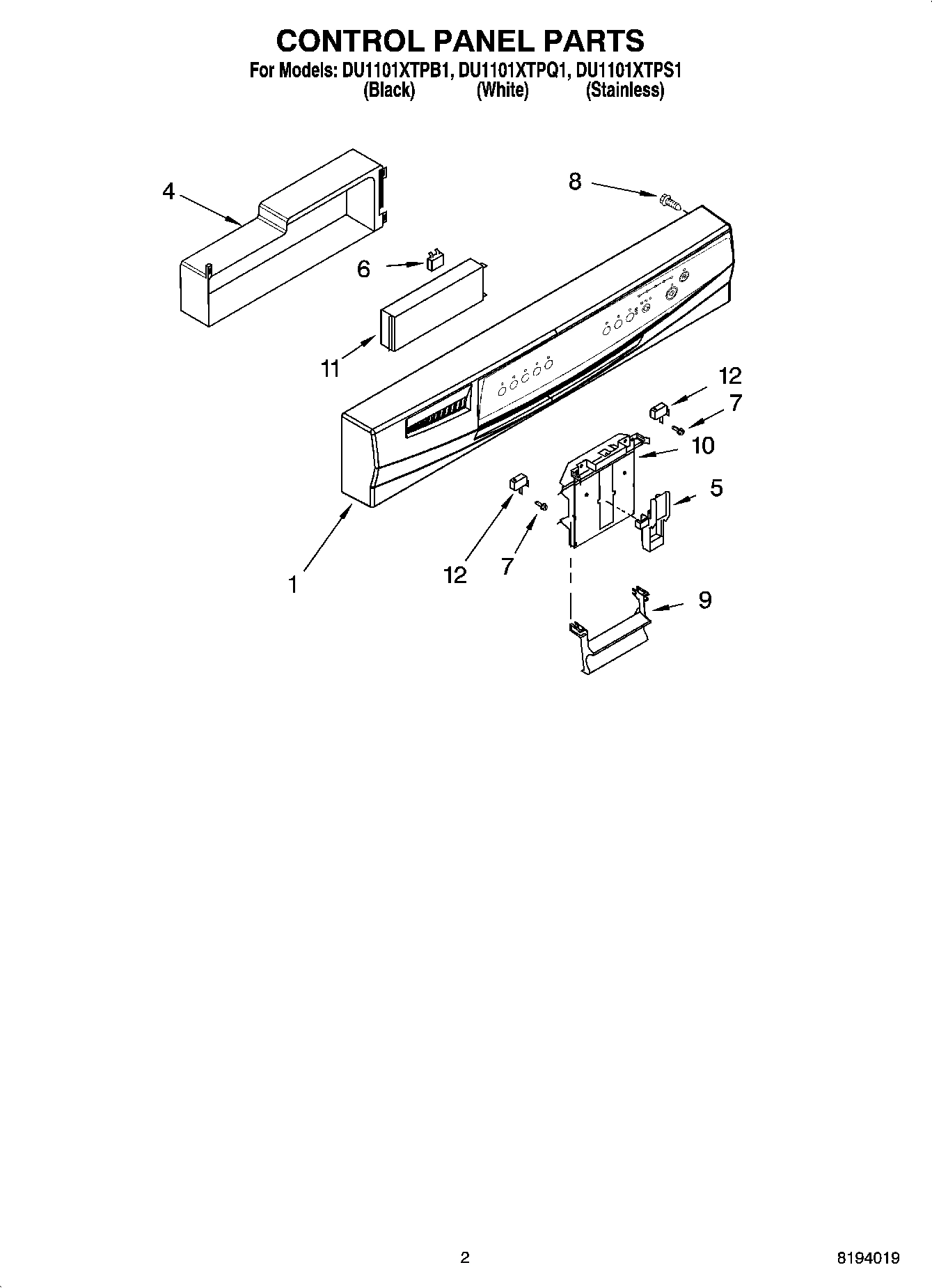02 - CONTROL PANEL PARTS