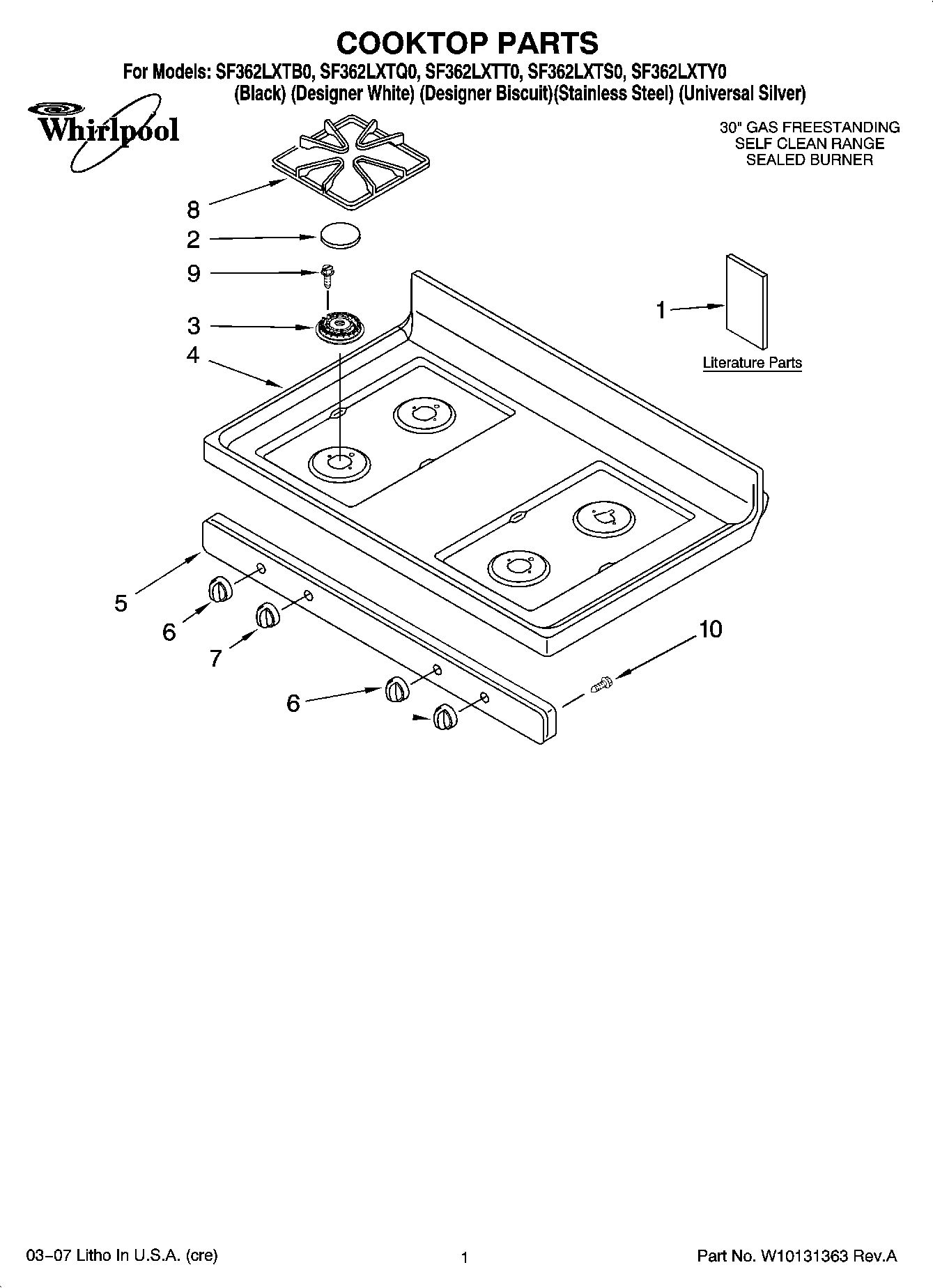 01 - COOKTOP PARTS
