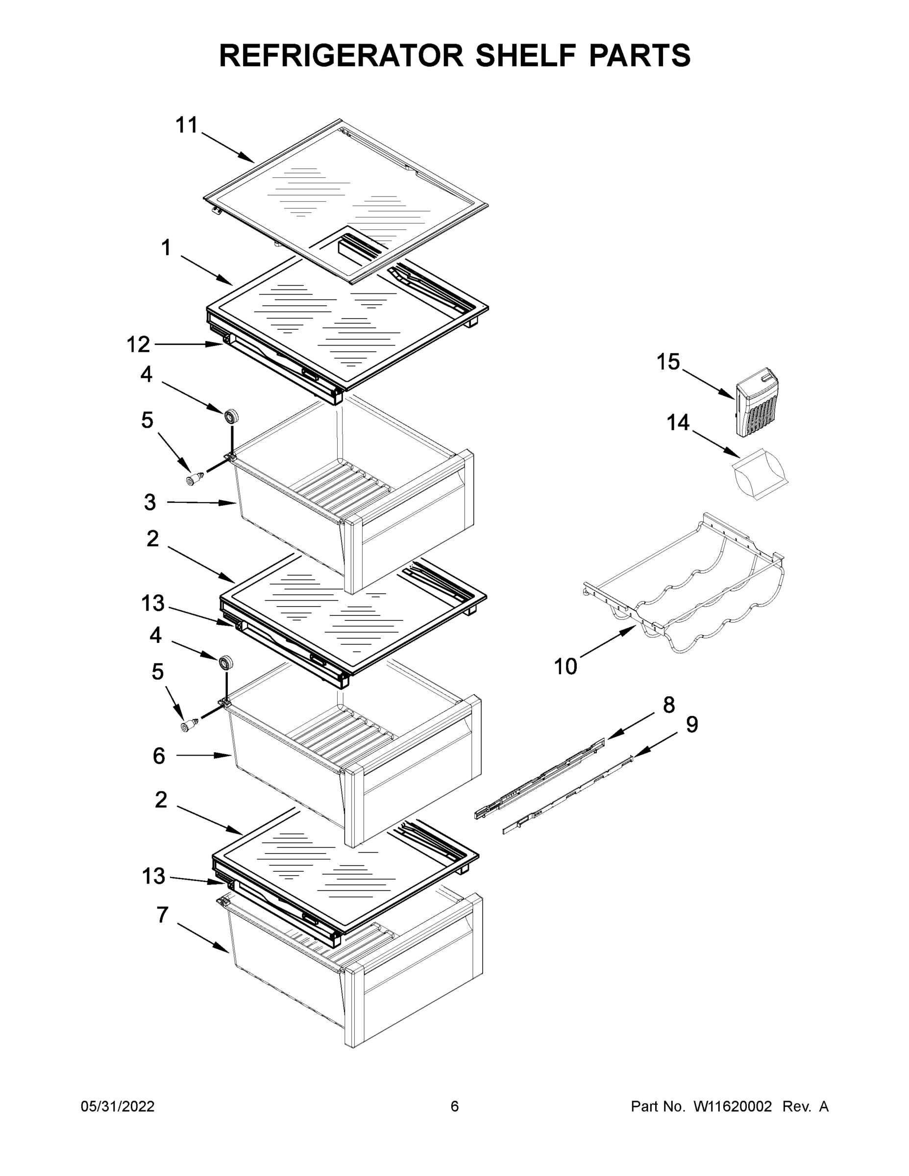 04 - REFRIGERATOR SHELF PARTS