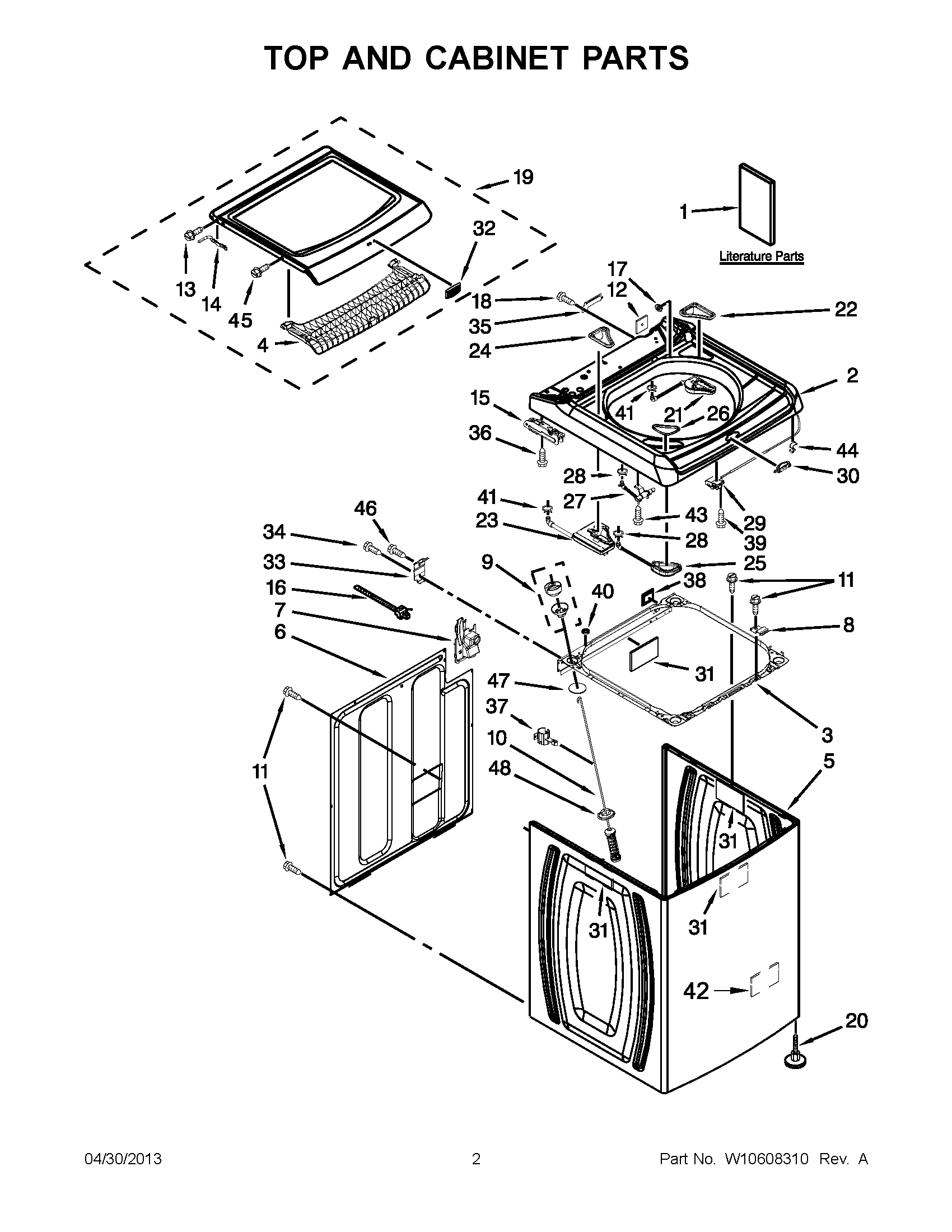 01 - TOP AND CABINET PARTS