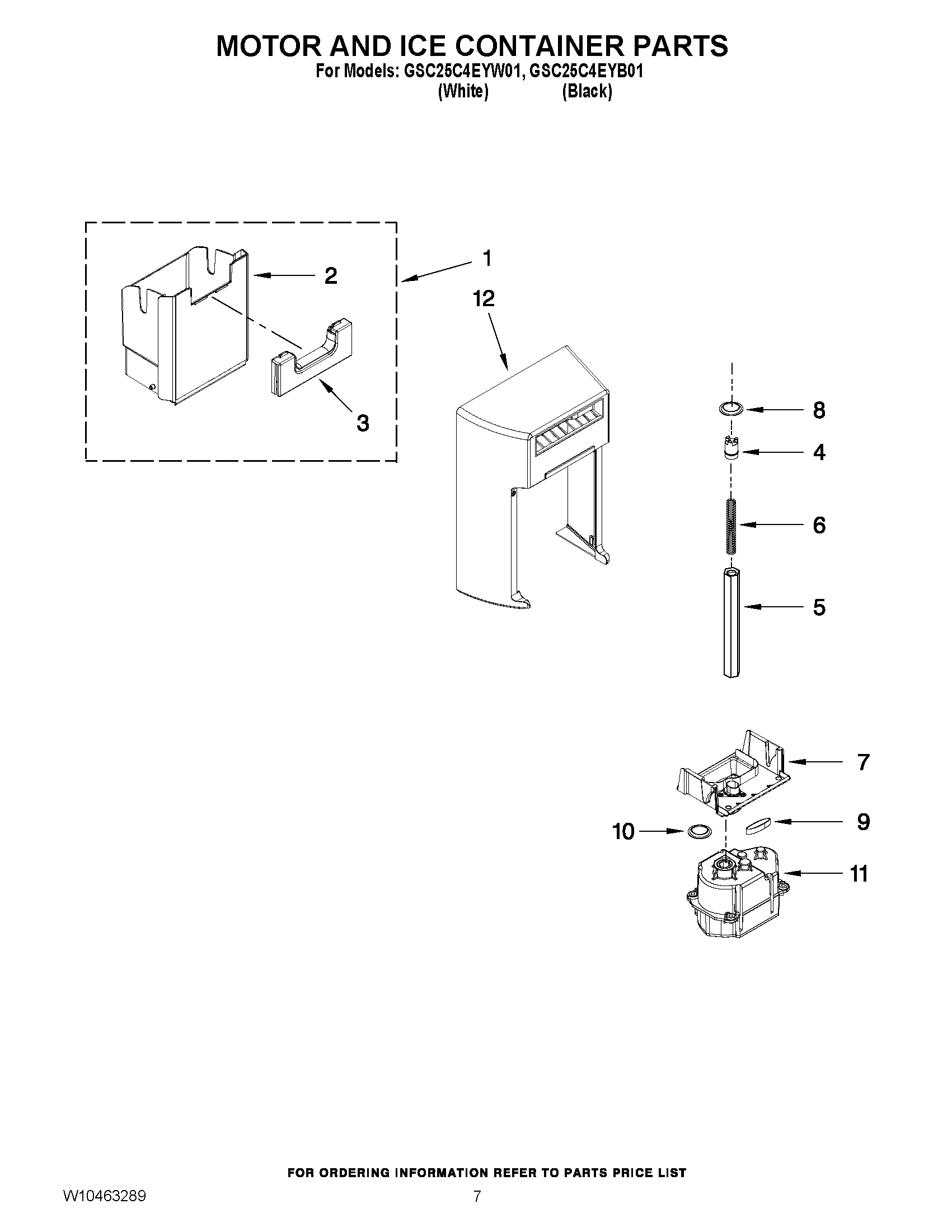 05 - MOTOR AND ICE CONTAINER PARTS