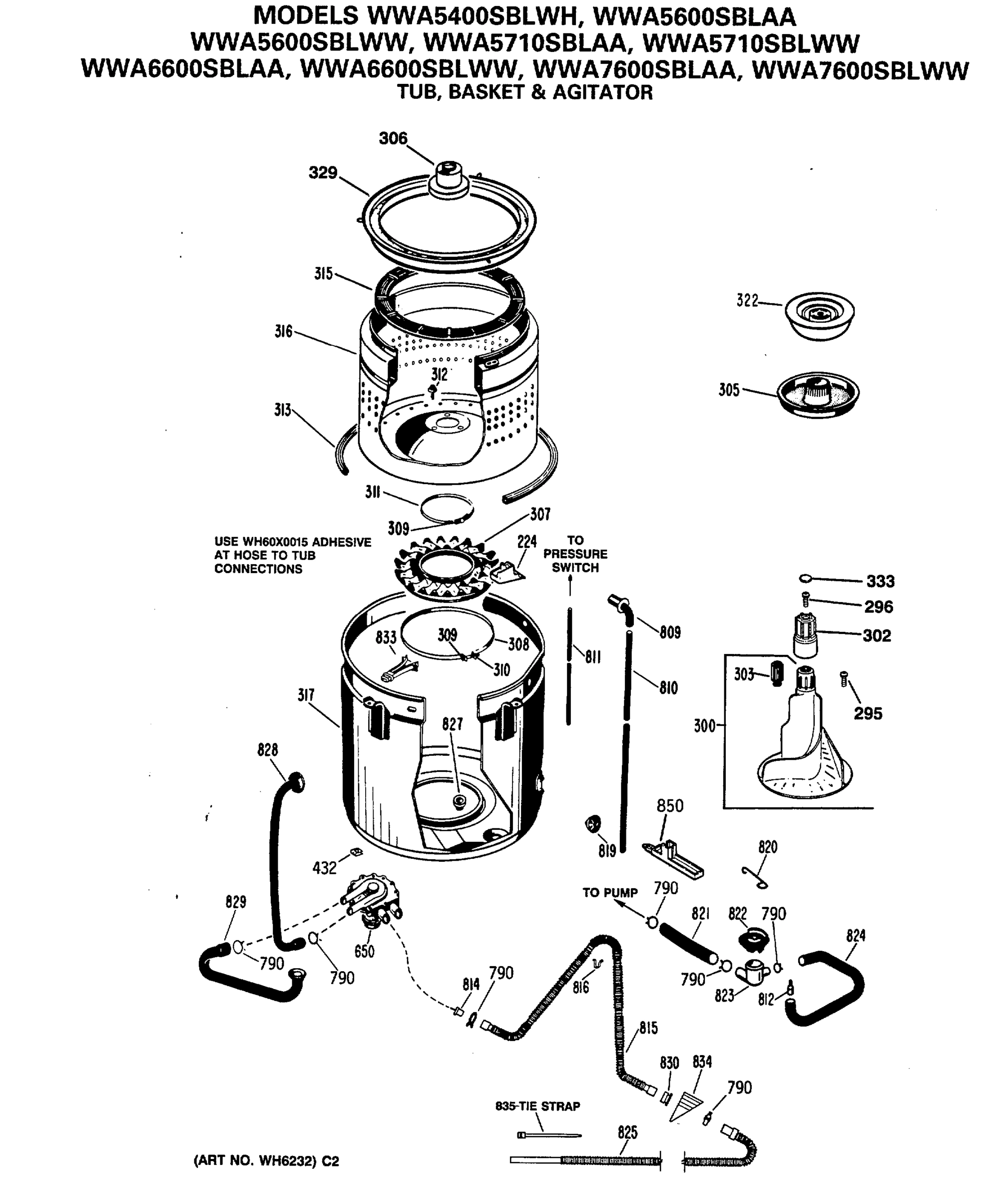 TUB, BASKET & AGITATOR