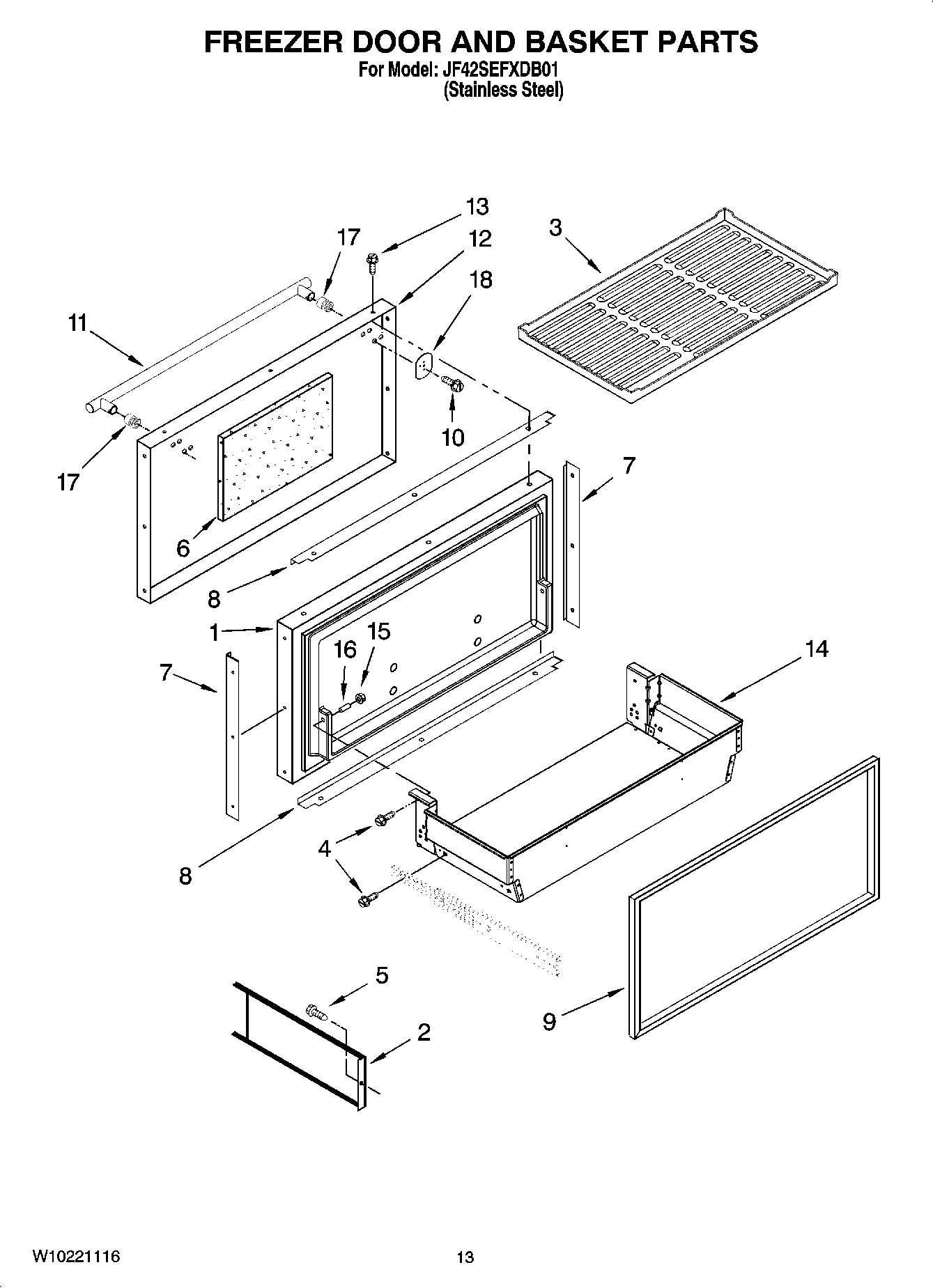 08 - FREEZER DOOR AND BASKET PARTS