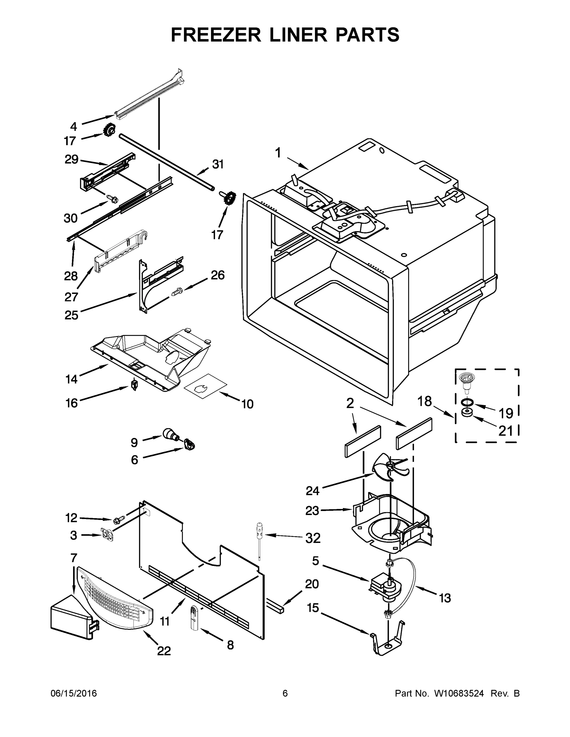 04 - FREEZER LINER PARTS