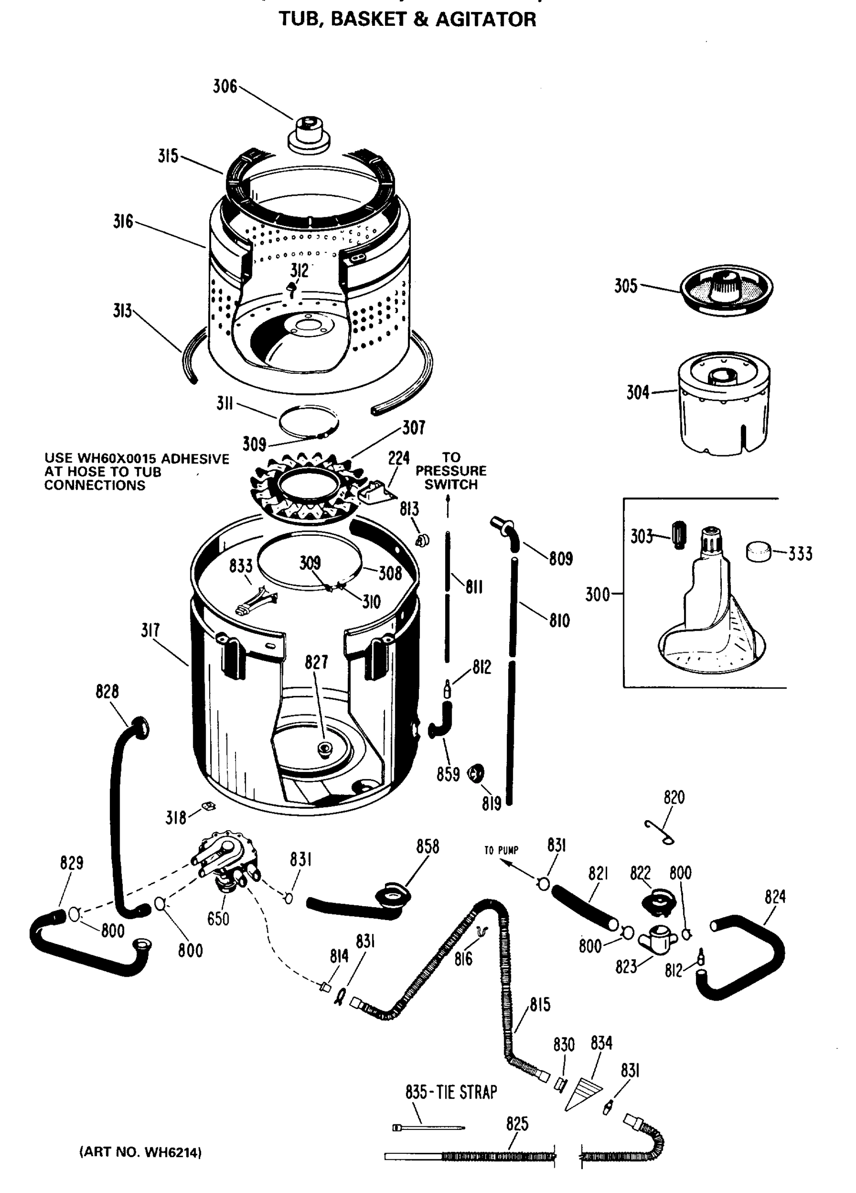 TUB, BASKET & AGITATOR