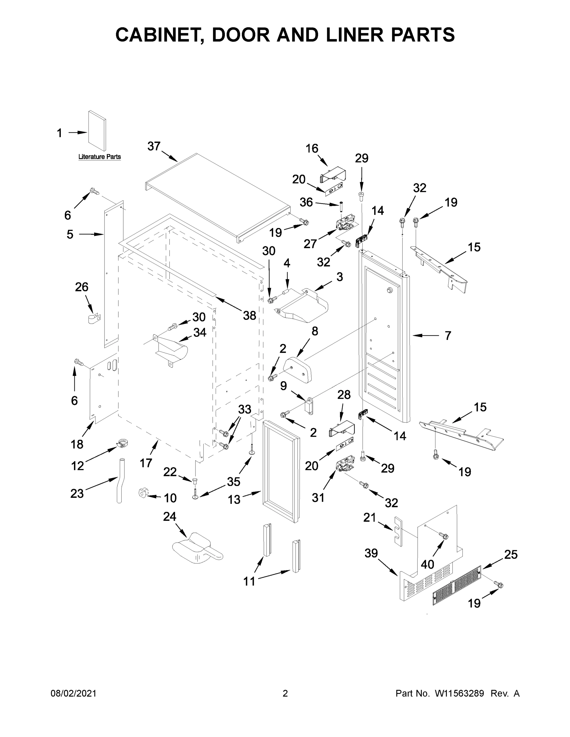02 - CABINET, DOOR AND LINER PARTS