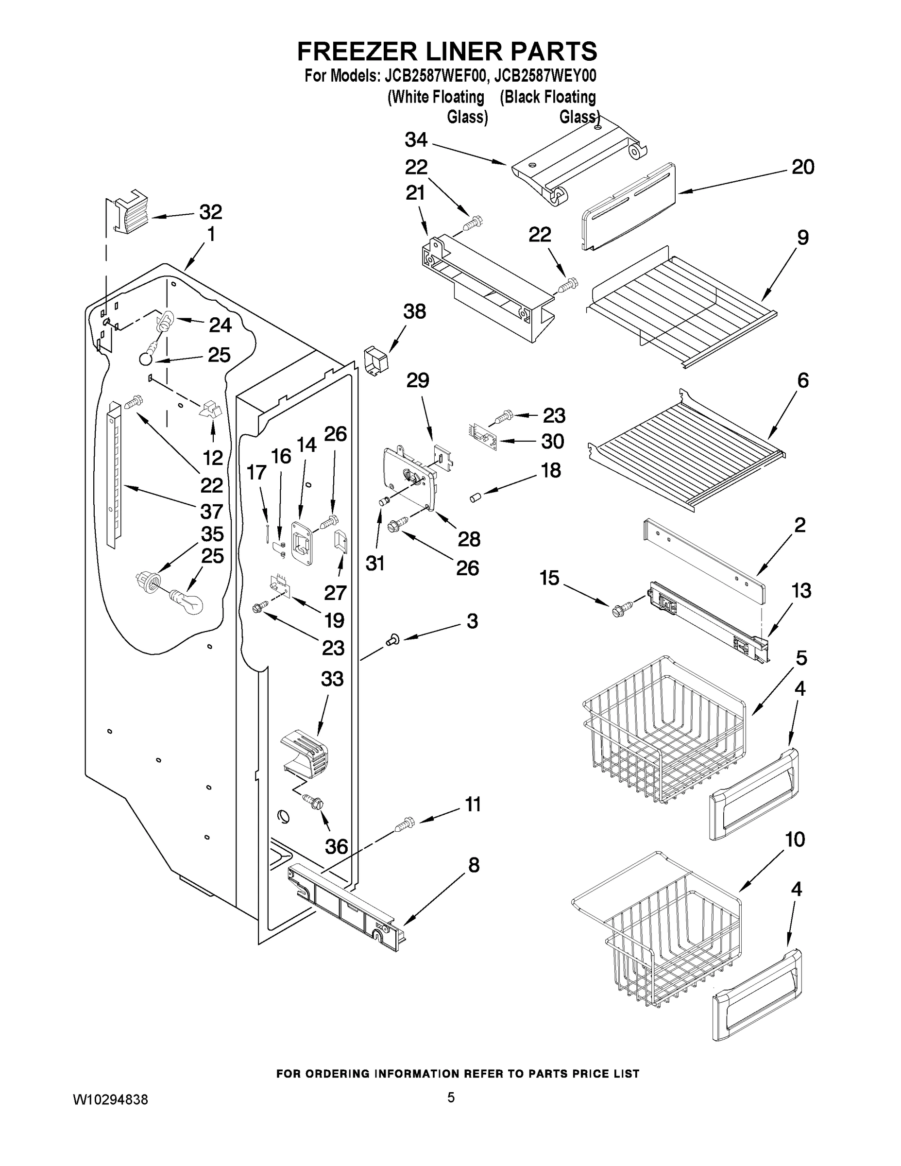 04 - FREEZER LINER PARTS